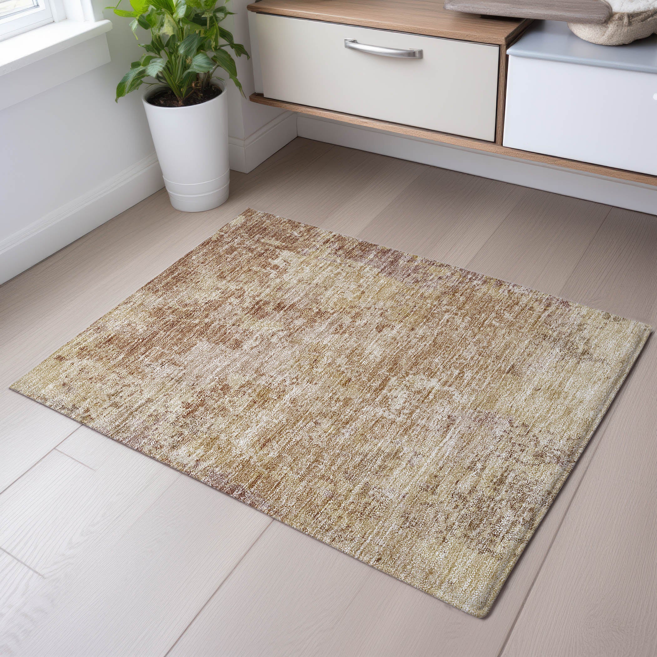 Lucerne Machine Washable Transitional Copper Orange Rug 1'8" x 2'6" #shape_Rectangle