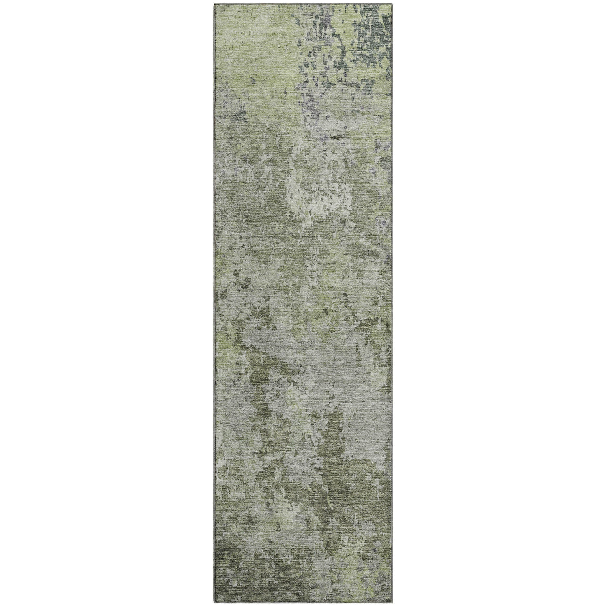 Lucerne Machine Washable Transitional Green Rug 2'3" x 7'6" #shape_Runner