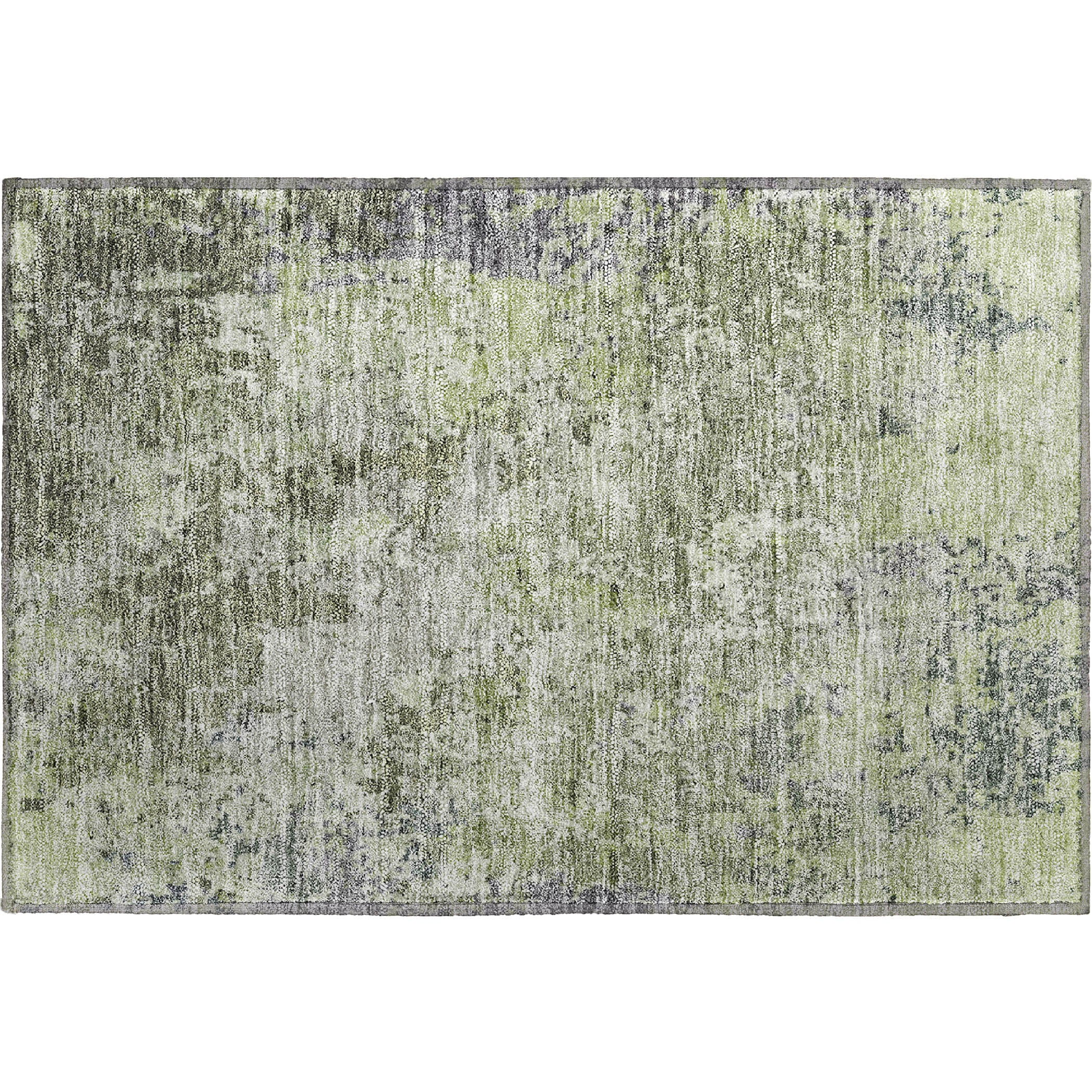Lucerne Machine Washable Transitional Green Rug 1'8" x 2'6" #shape_Rectangle