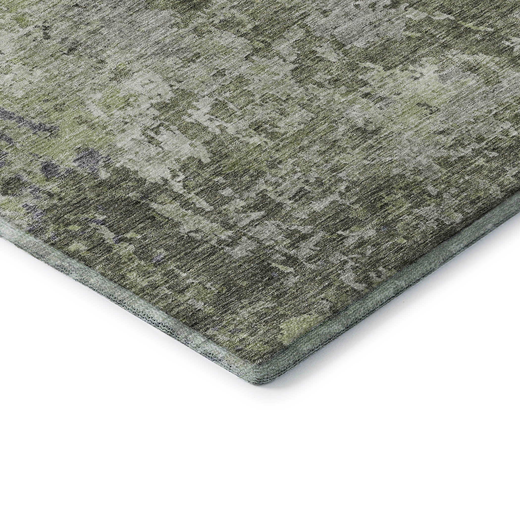 Lucerne Machine Washable Transitional Green Rug 1'8" x 2'6" #shape_Rectangle