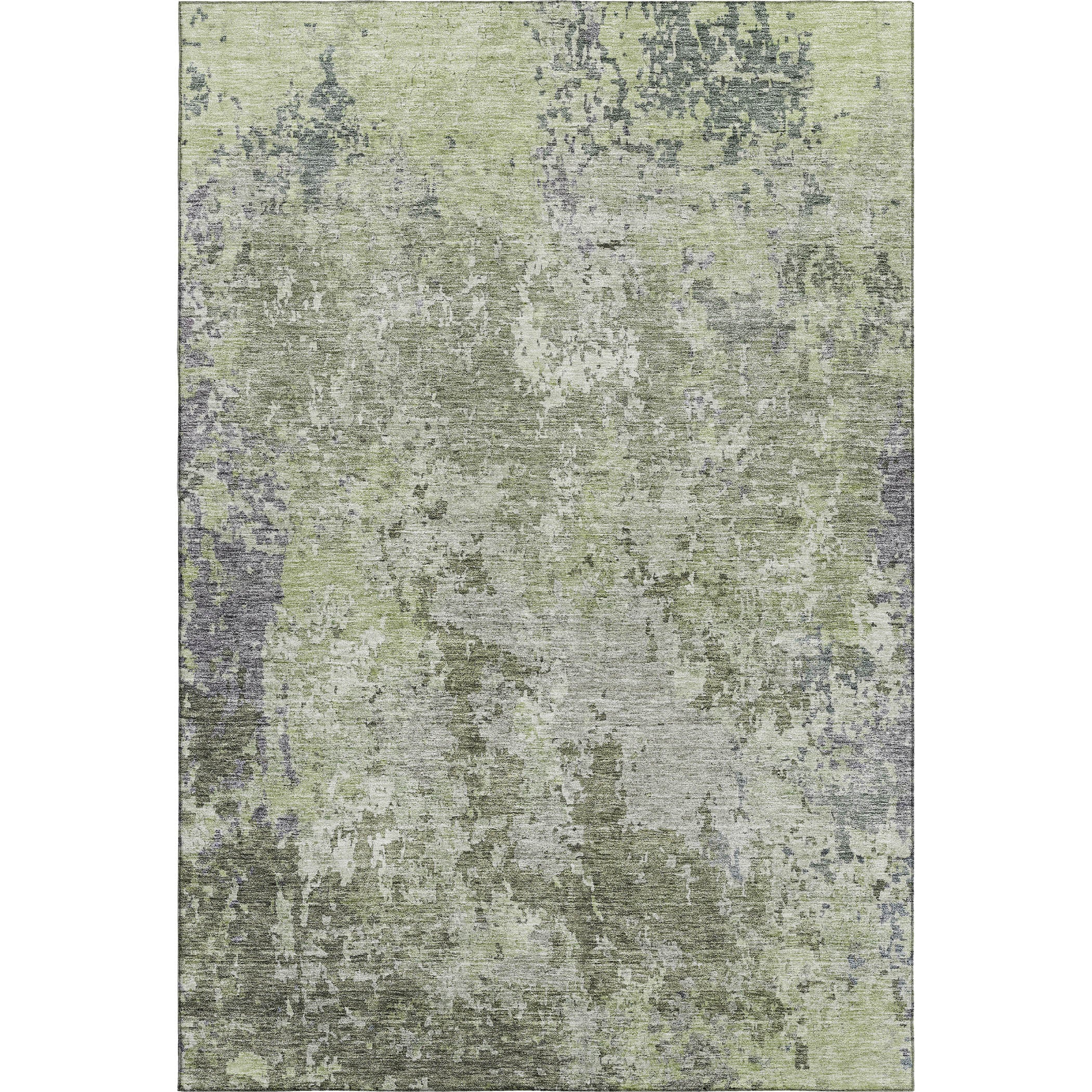Lucerne Machine Washable Transitional Green Rug 2'6" x 3'10" #shape_Rectangle