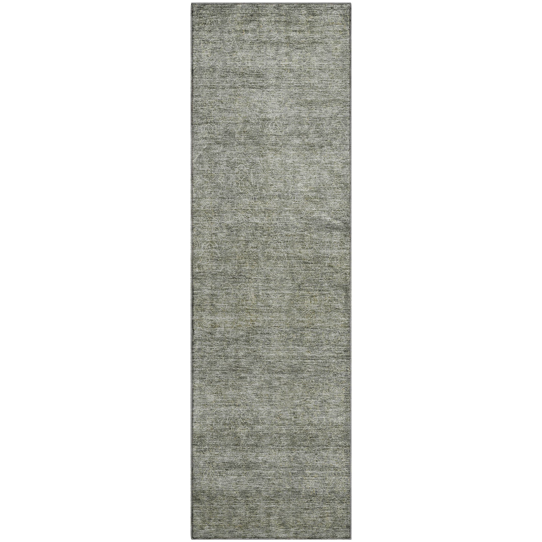 Tallinn Machine Washable Transitional Sage Green Rug 2'3" x 7'6" #shape_Runner