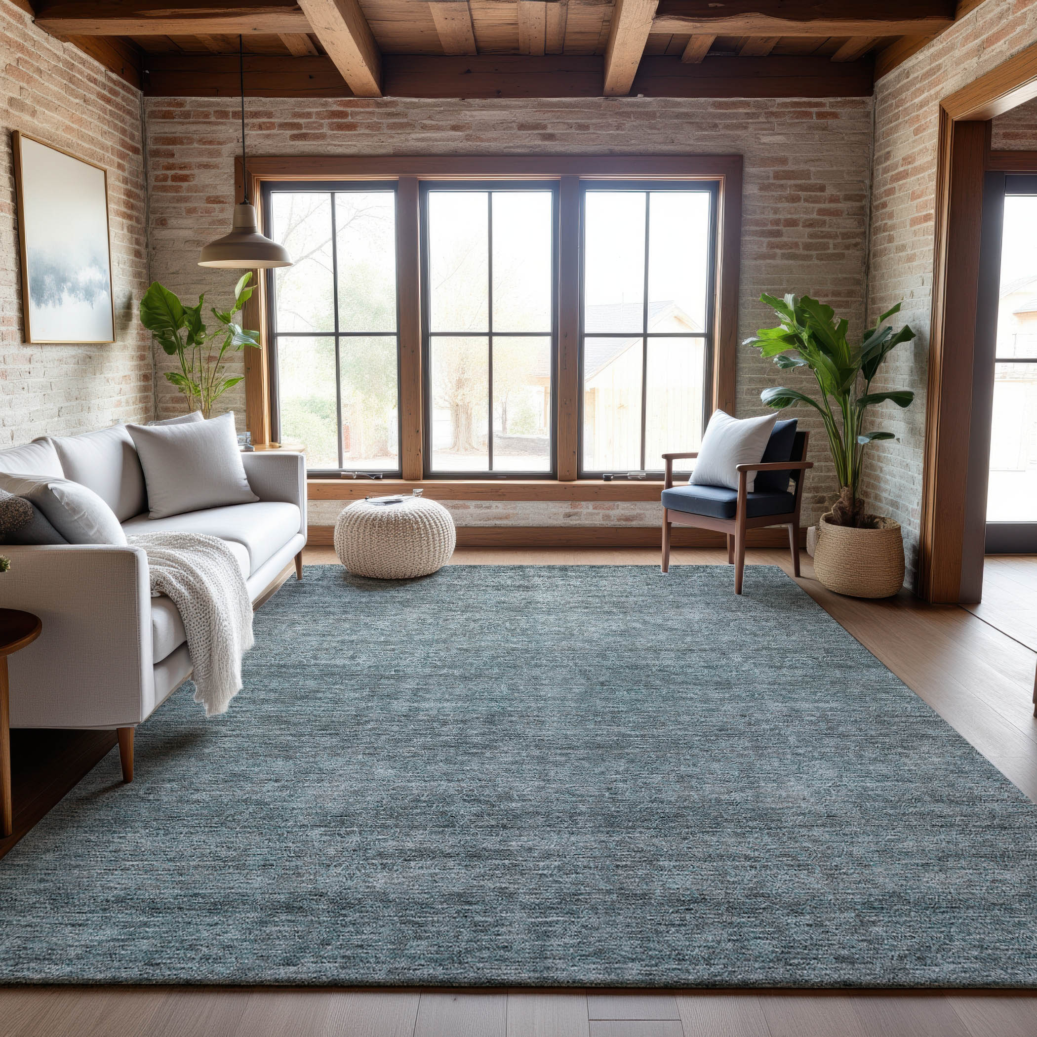 Tallinn Machine Washable Transitional Seafoam Blue Rug 2'6" x 3'10" #shape_Rectangle