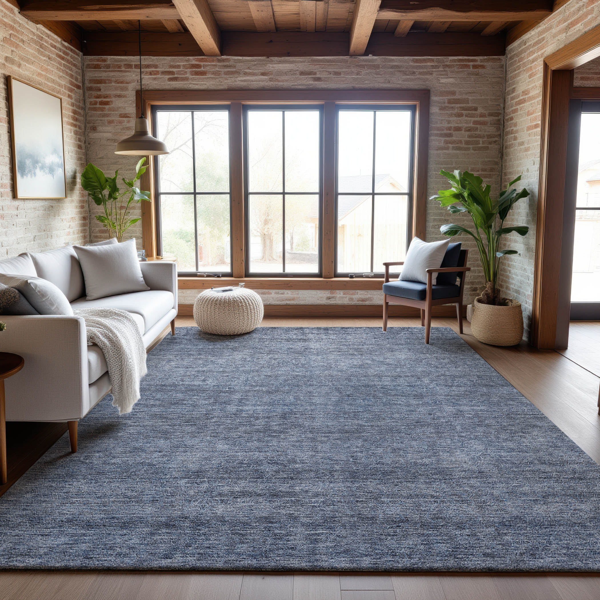 Tallinn Machine Washable Transitional Sky Blue Rug 2'6" x 3'10" #shape_Rectangle