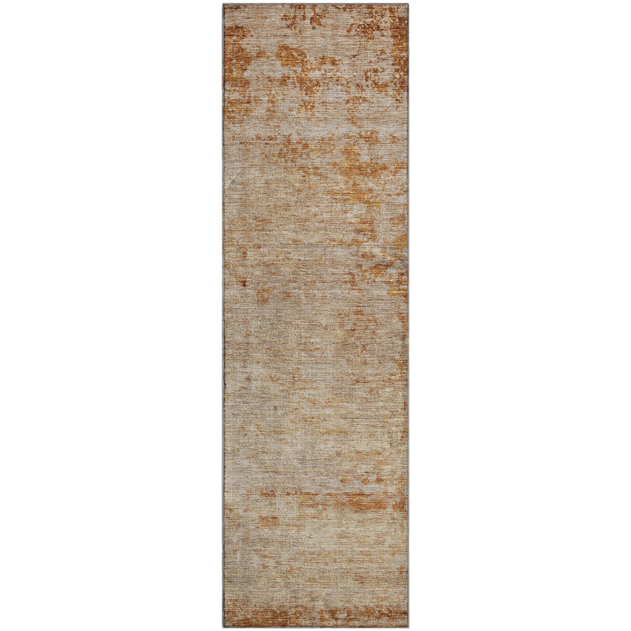 Bangkok Machine Washable Transitional Copper Orange Rug 2'3" x 7'6" #shape_Runner