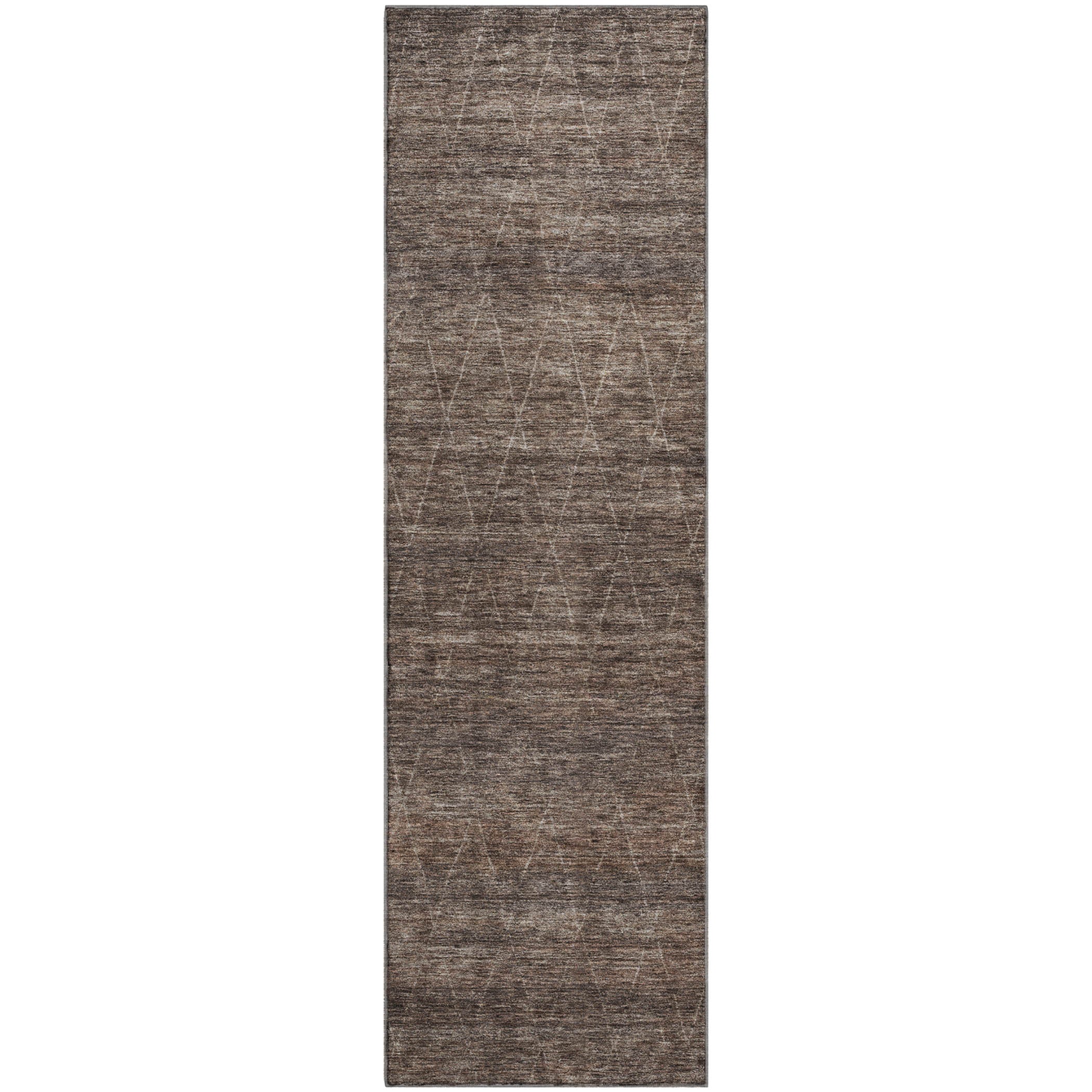 Bangkok Machine Washable Transitional Coffee Brown Rug 2'3" x 7'6" #shape_Runner