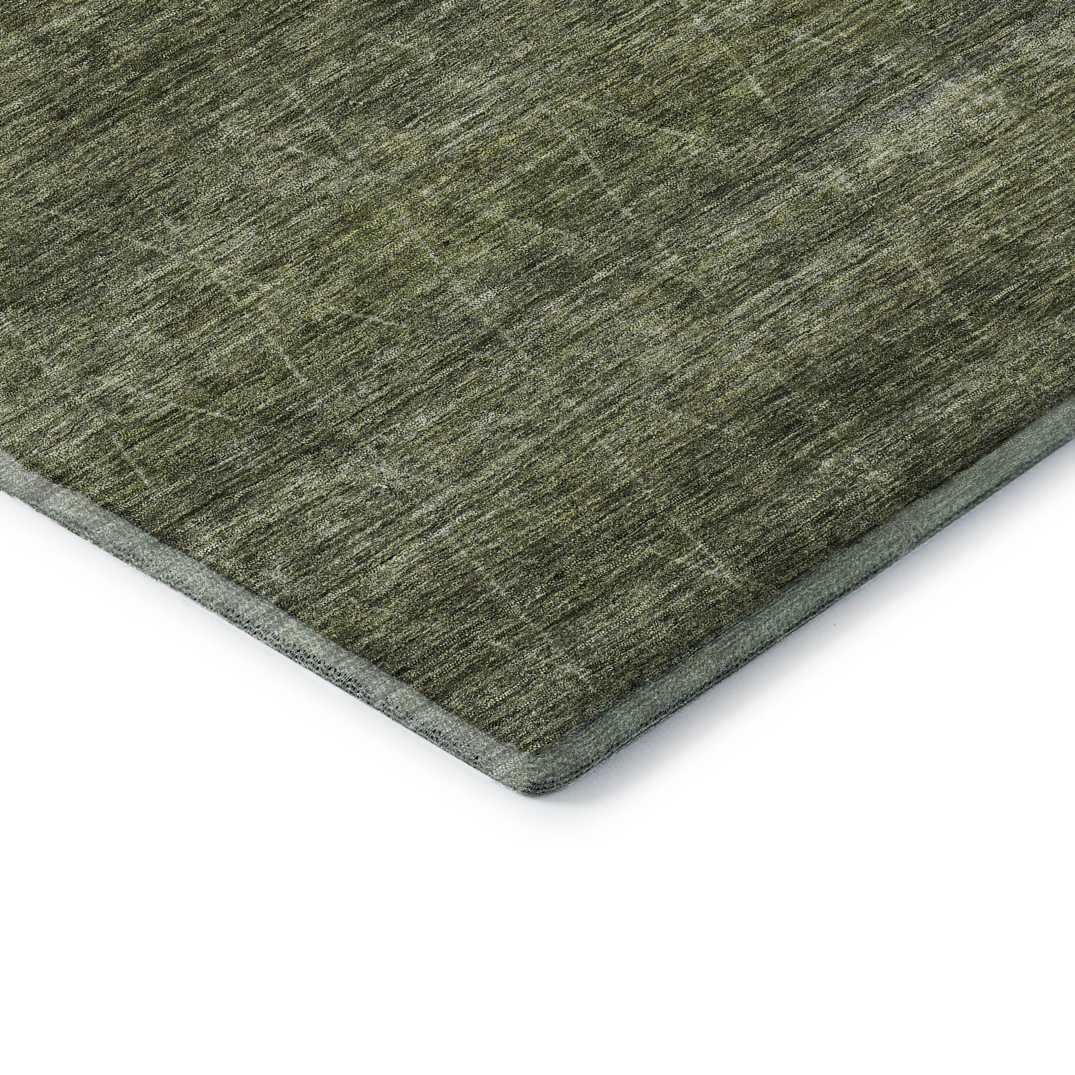 Bangkok Machine Washable Transitional Olive Green Rug 1'8" x 2'6" #shape_Rectangle