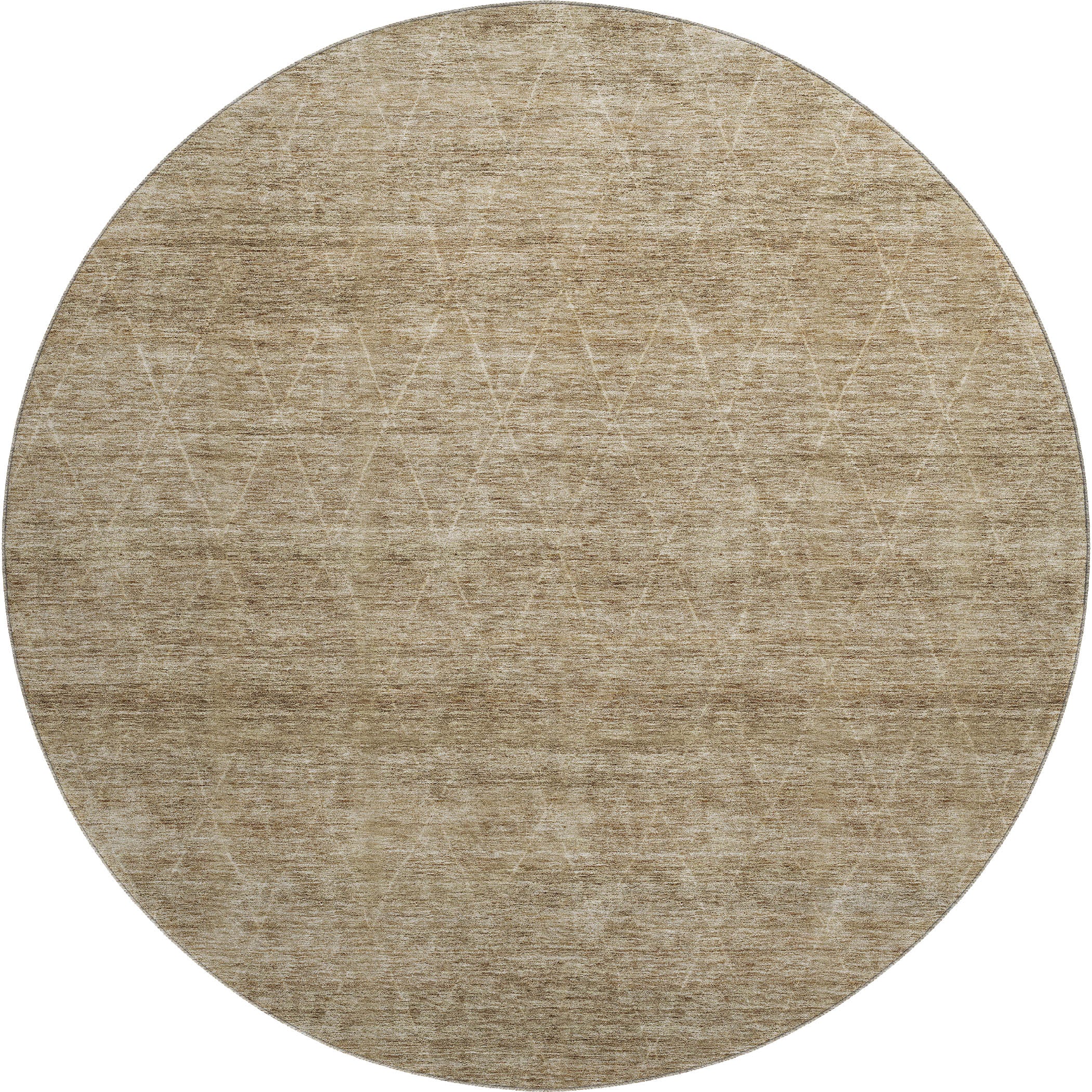 Bangkok Machine Washable Transitional Wheat Gold Rug 8' x 8' #shape_Round