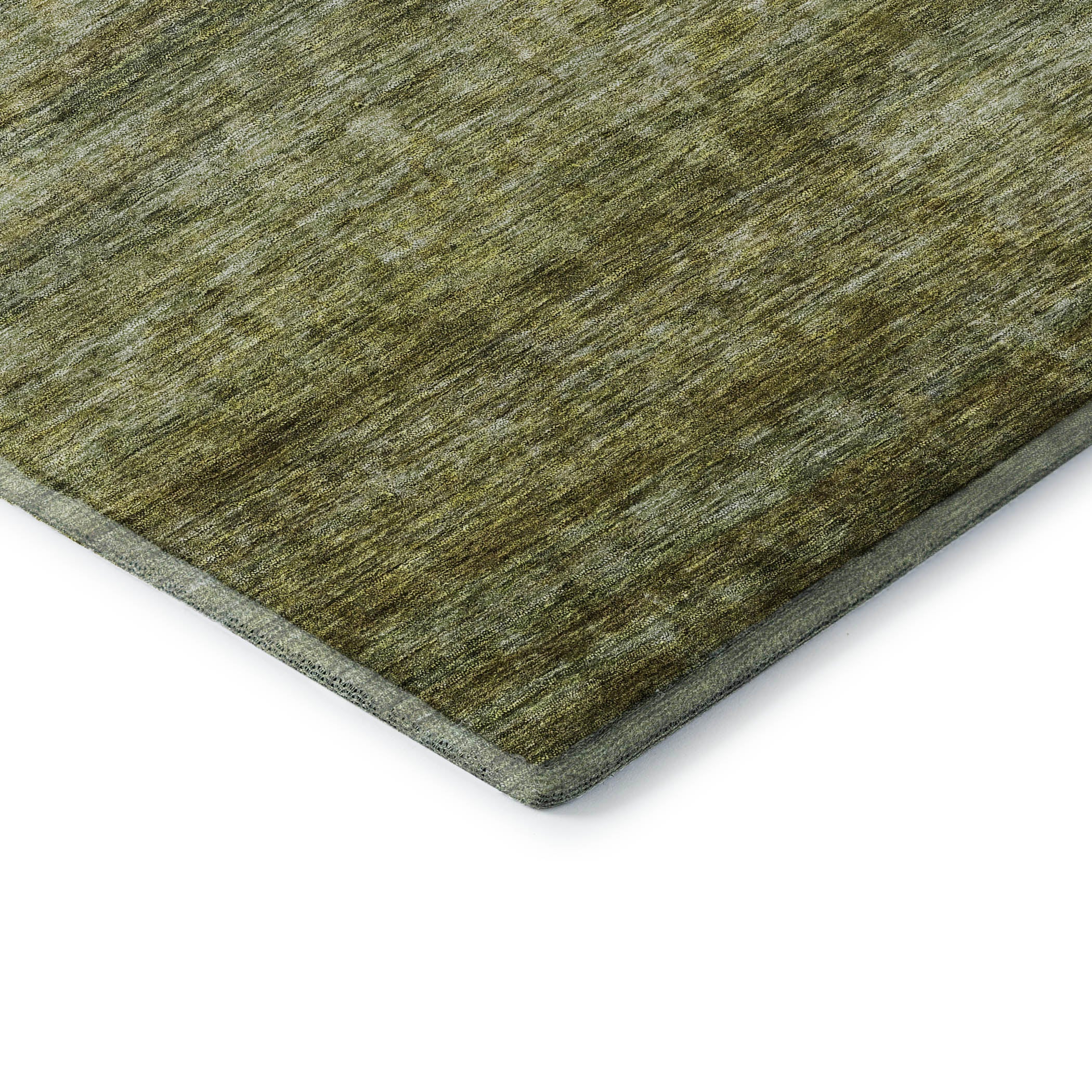 Mostar Machine Washable Transitional Olive Green Rug 1'8" x 2'6" #shape_Rectangle
