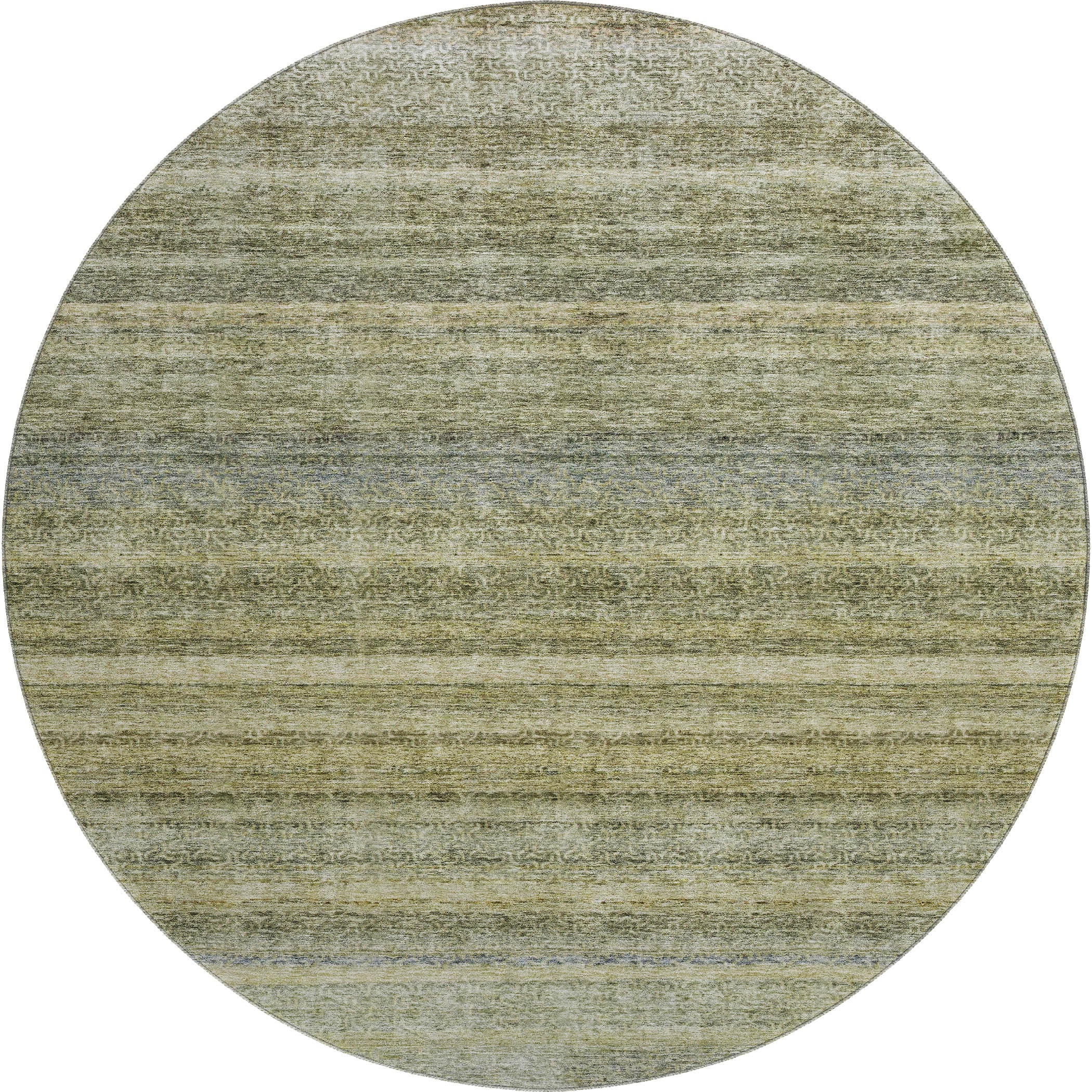 Dubrovnik Machine Washable Transitional Aloe Green Rug 8' x 8' #shape_Round