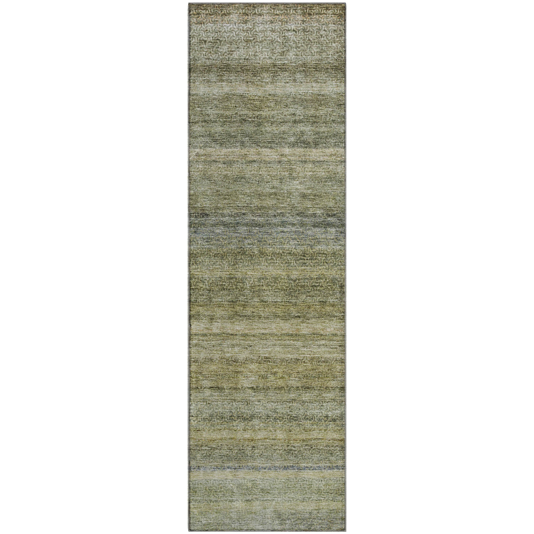 Dubrovnik Machine Washable Transitional Aloe Green Rug 2'3" x 7'6" #shape_Runner