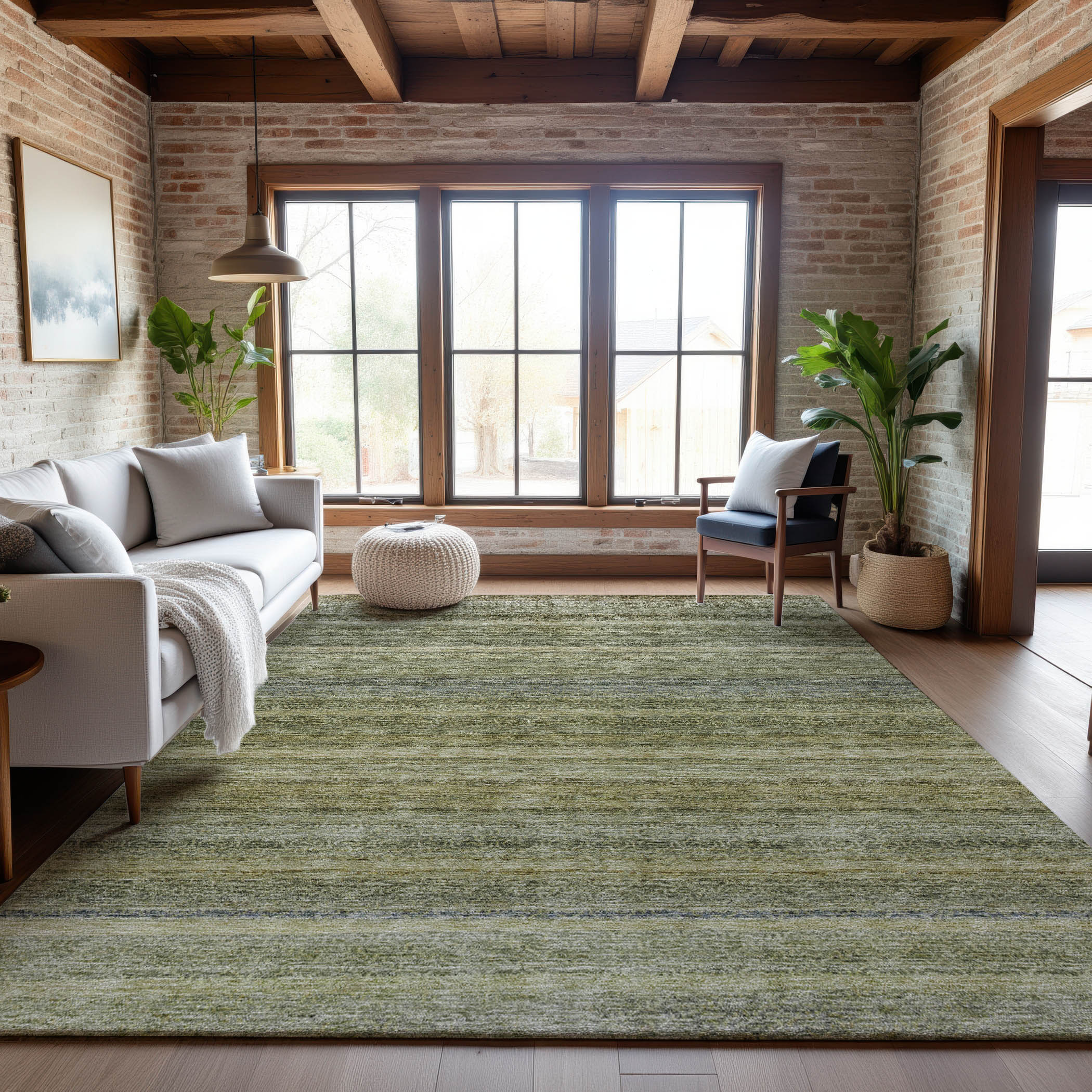 Dubrovnik Machine Washable Transitional Aloe Green Rug 2'6" x 3'10" #shape_Rectangle