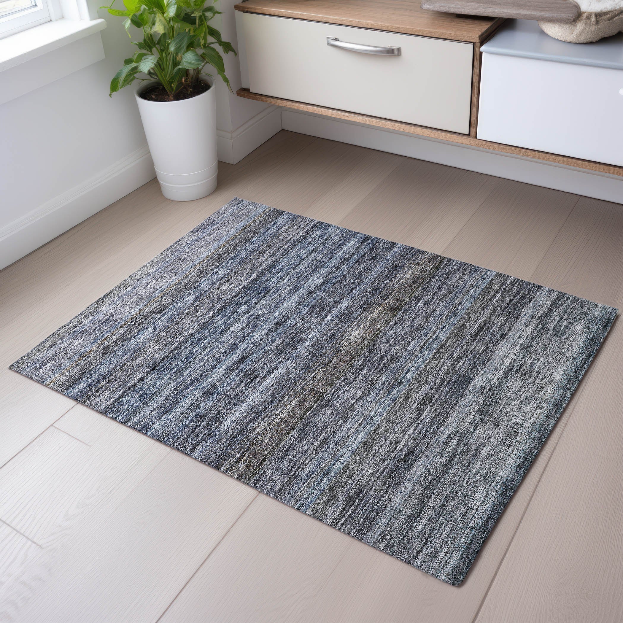 Dubrovnik Machine Washable Transitional Blue Rug 1'8" x 2'6" #shape_Rectangle