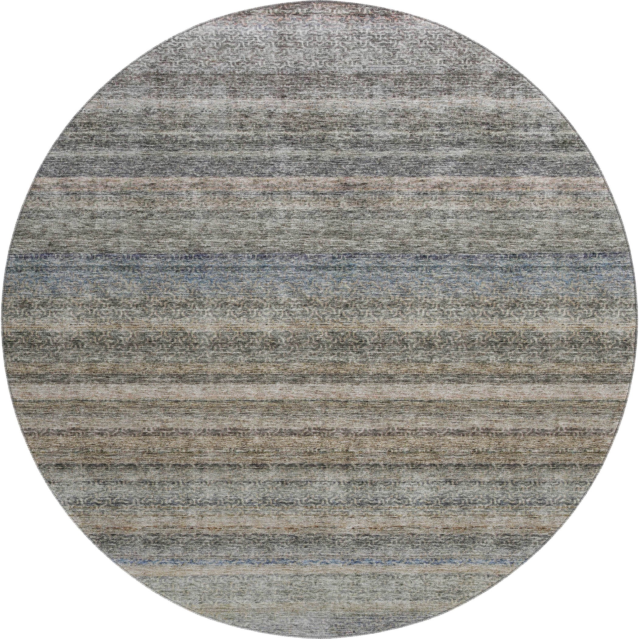 Dubrovnik Machine Washable Transitional Taupe Brown Rug 8' x 8' #shape_Round