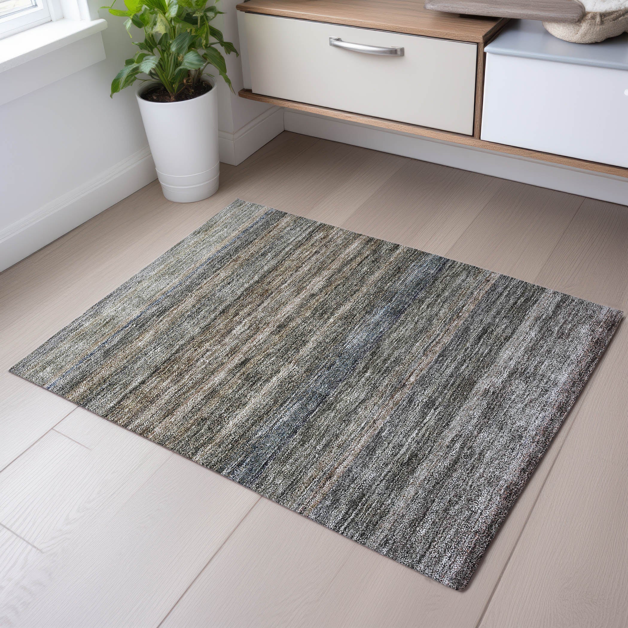Dubrovnik Machine Washable Transitional Taupe Brown Rug 1'8" x 2'6" #shape_Rectangle
