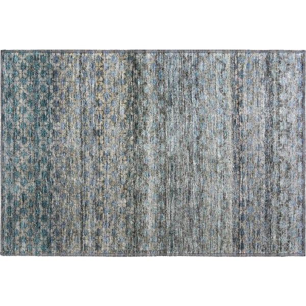 Vienna Machine Washable Transitional Blue Rug 1'8" x 2'6"