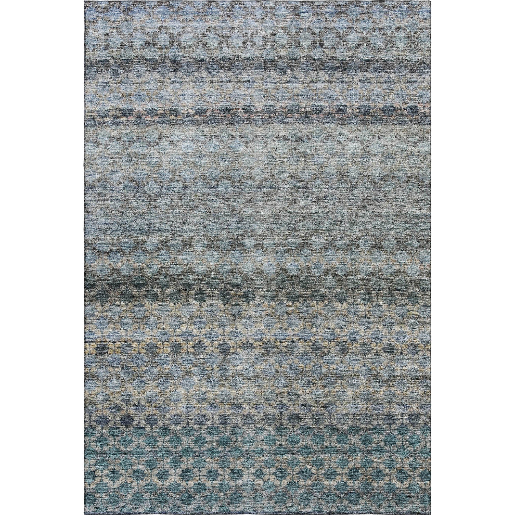 Vienna Machine Washable Transitional Blue Rug 2'6" x 3'10" #shape_Rectangle