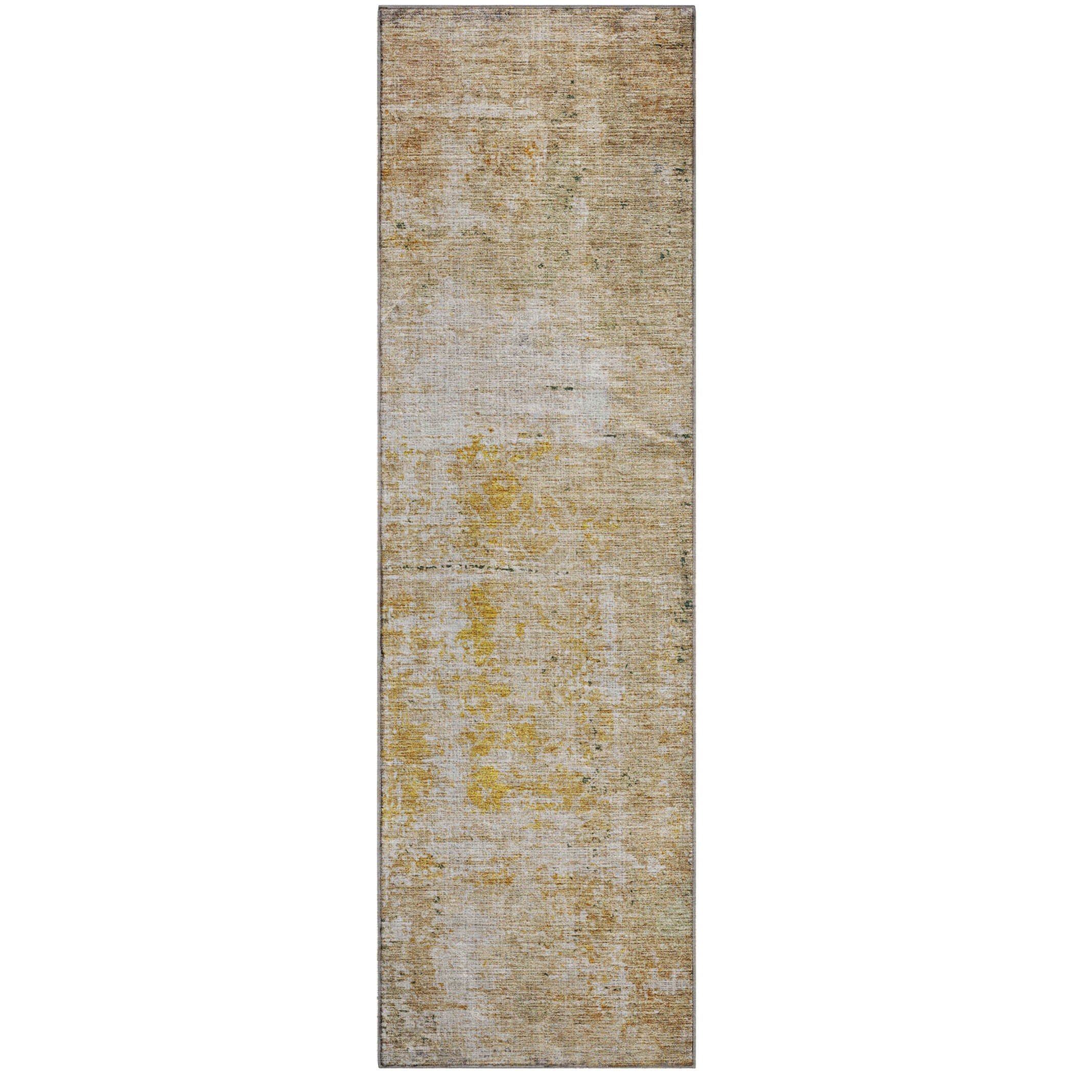 Cusco Machine Washable Transitional Gold Rug 2'3" x 7'6" #shape_Runner