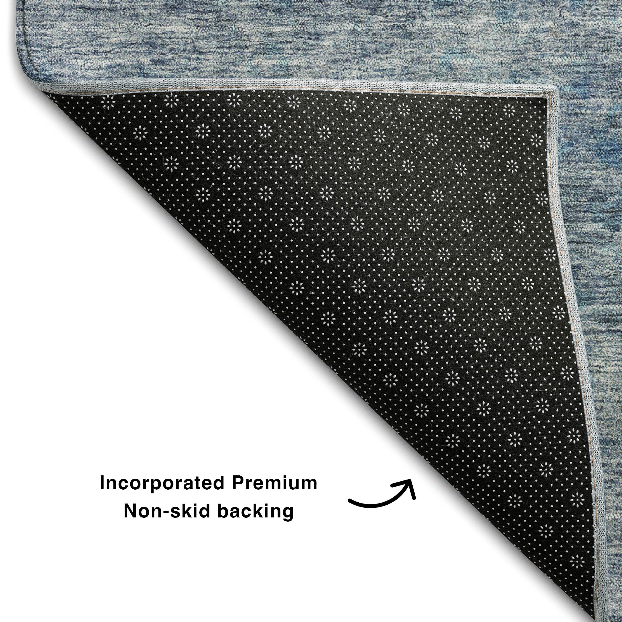 Reykjavik Machine Washable Transitional Blue Rug 1'8" x 2'6" #shape_Rectangle