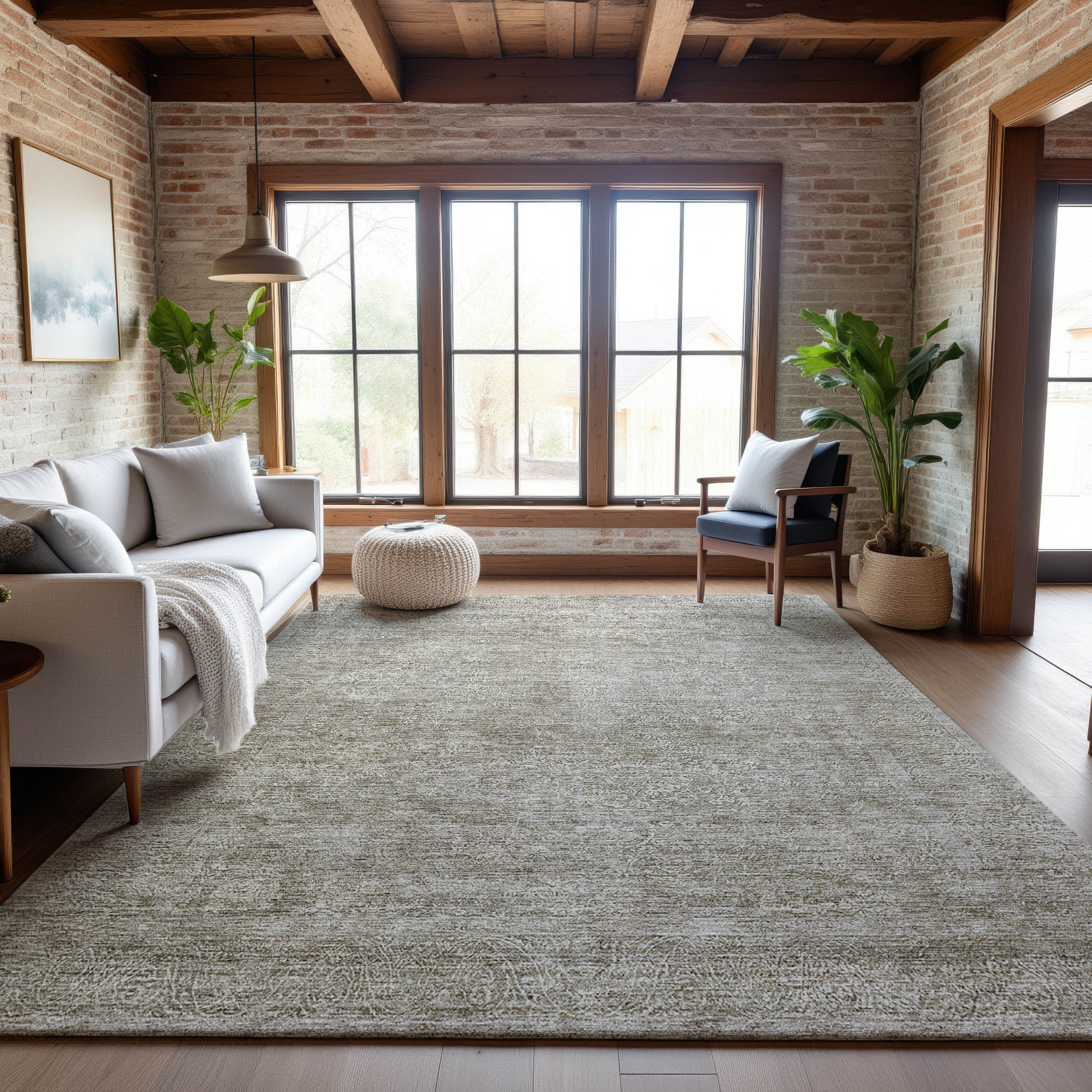Lucerne Machine Washable Traditional Linen Ivory Rug 2'6" x 3'10" #shape_Rectangle