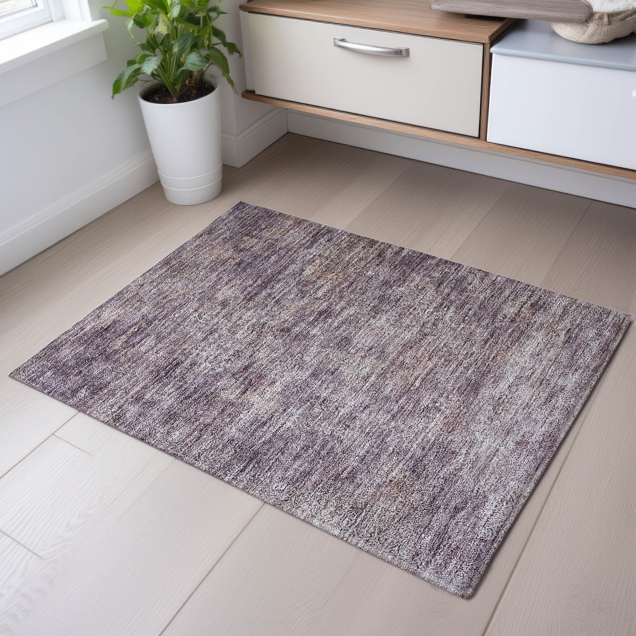 Lucerne Machine Washable Traditional Plum Purple Rug 1'8" x 2'6" #shape_Rectangle