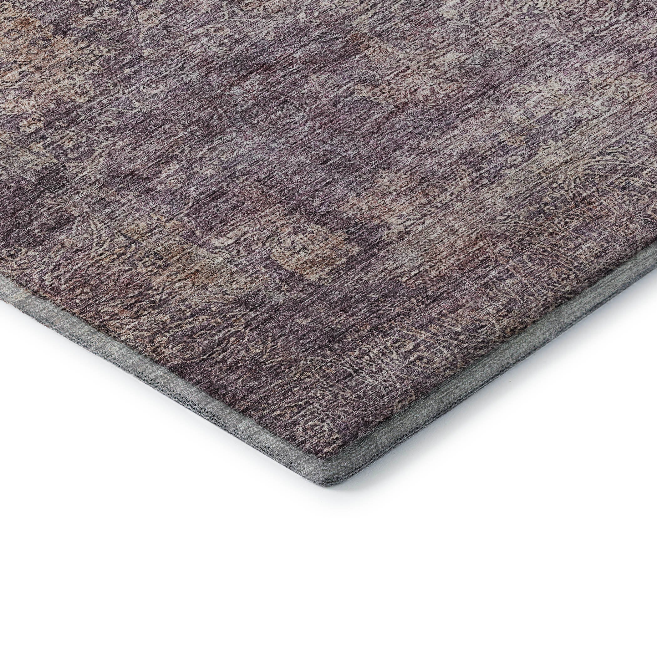Lucerne Machine Washable Traditional Plum Purple Rug 1'8" x 2'6" #shape_Rectangle