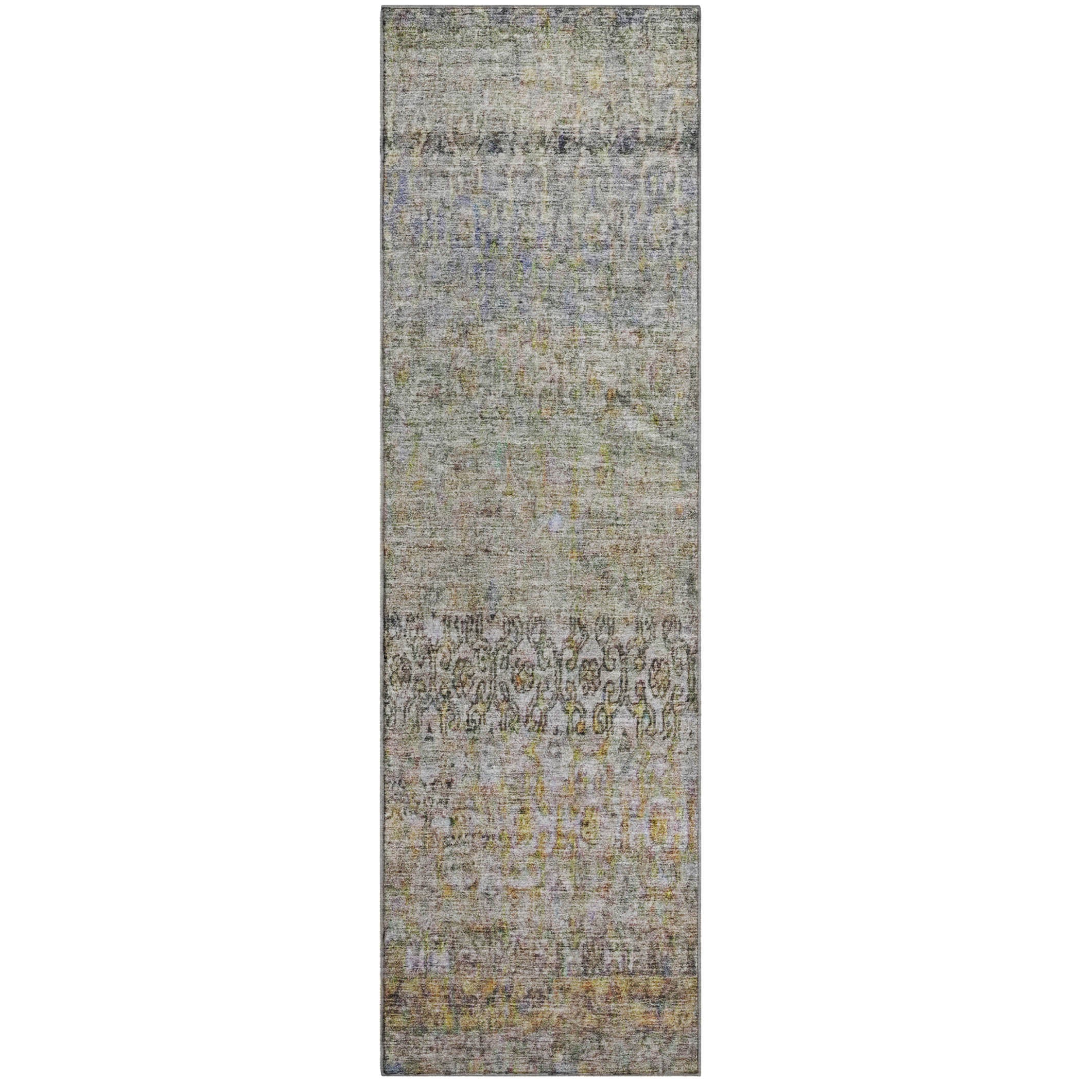Bergen Machine Washable Traditional Seafoam Blue Rug 2'3" x 7'6" #shape_Runner