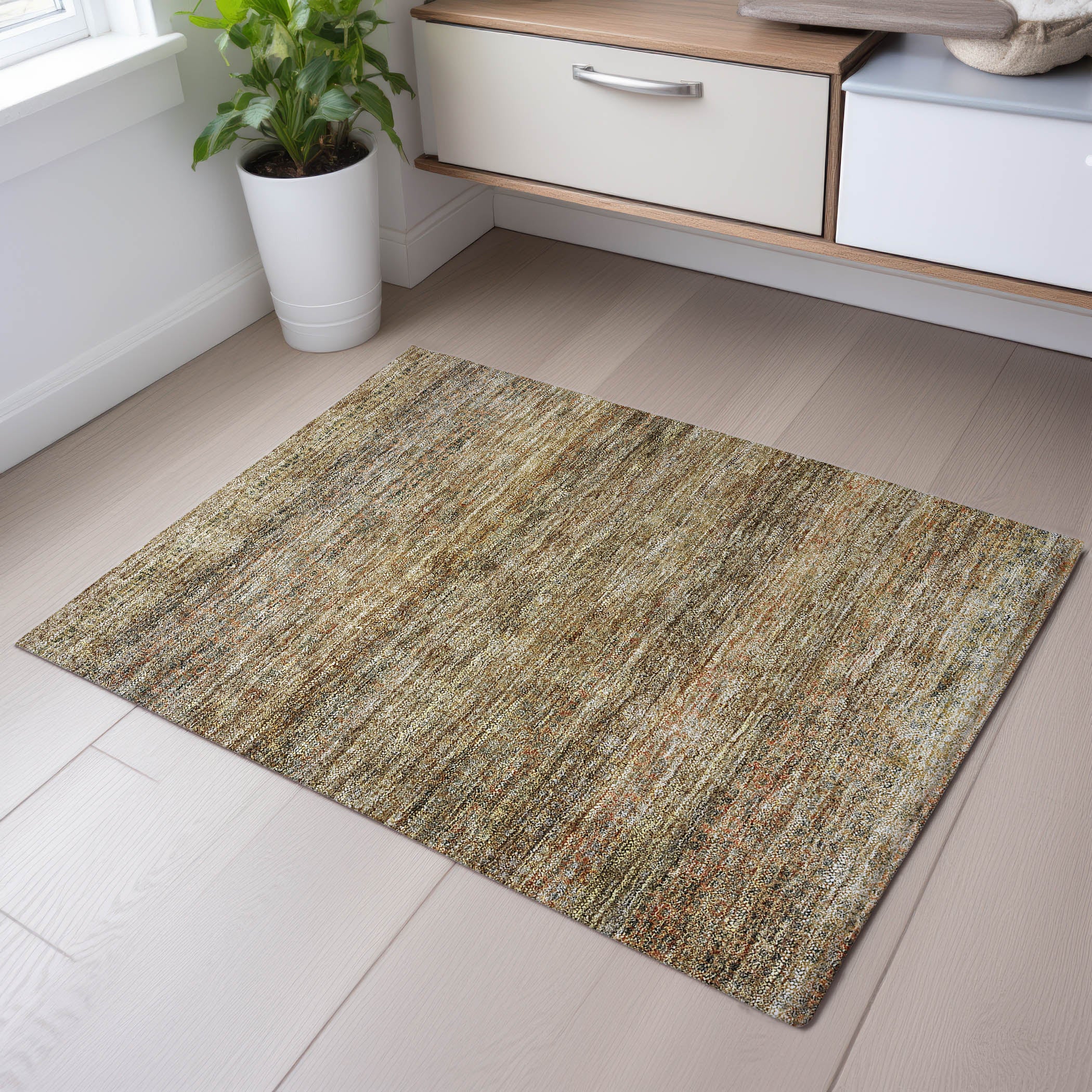 Athens Machine Washable Transitional Wheat Gold Rug 1'8" x 2'6" #shape_Rectangle