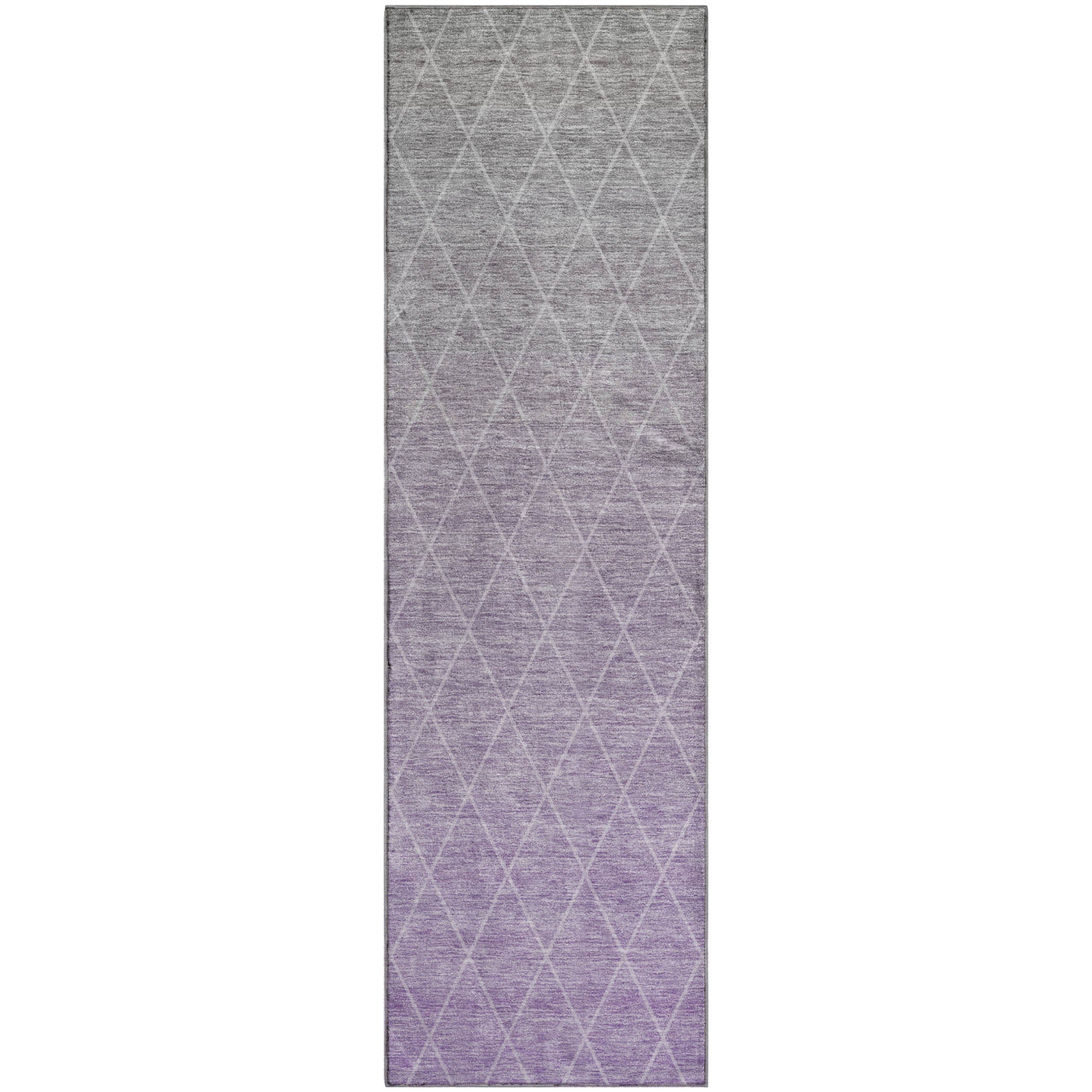 Oaxaca Machine Washable Transitional Lavender Purple Rug 2'3" x 7'6" #shape_Runner
