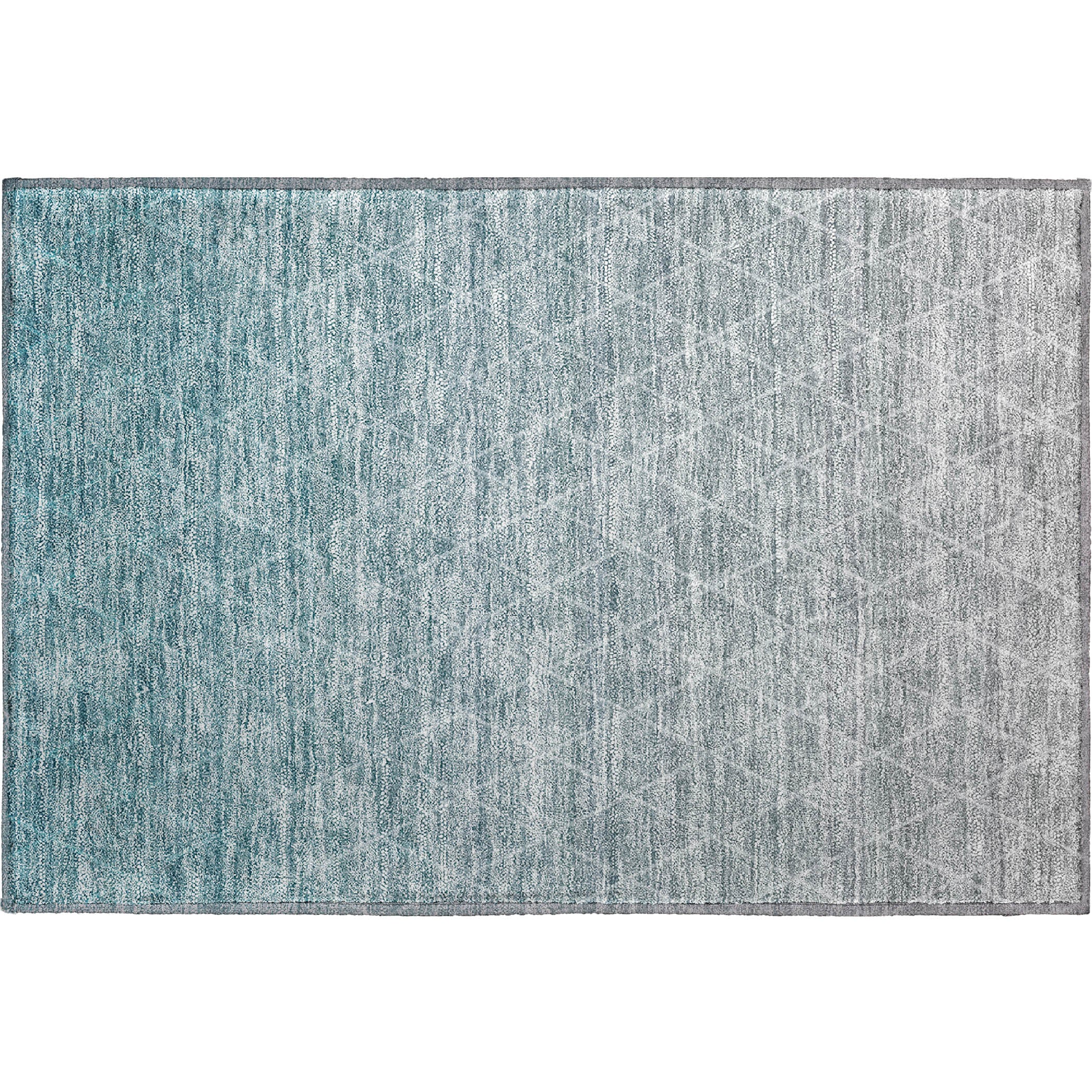 Oaxaca Machine Washable Transitional Teal Rug 1'8" x 2'6" #shape_Rectangle