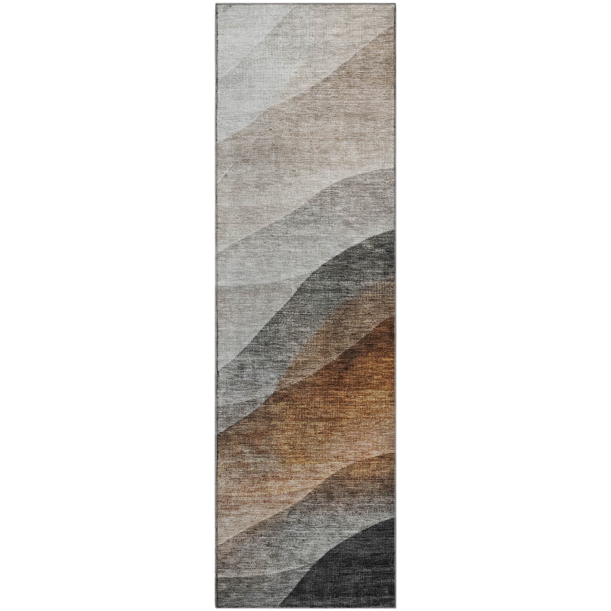 Bern Machine Washable Transitional Khaki Brown Rug 2'3" x 7'6" #shape_Runner