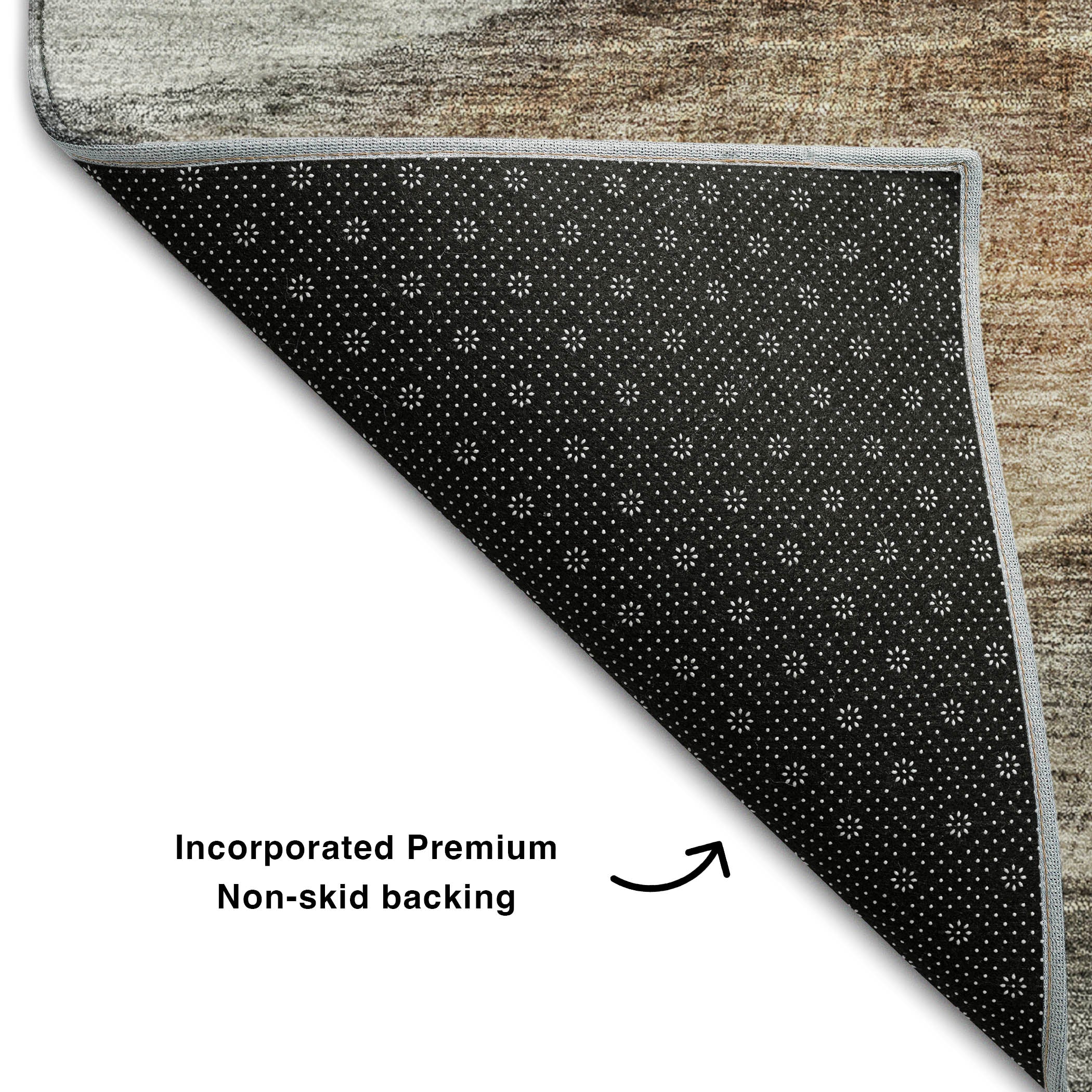 Bern Machine Washable Transitional Khaki Brown Rug 1'8" x 2'6" #shape_Rectangle