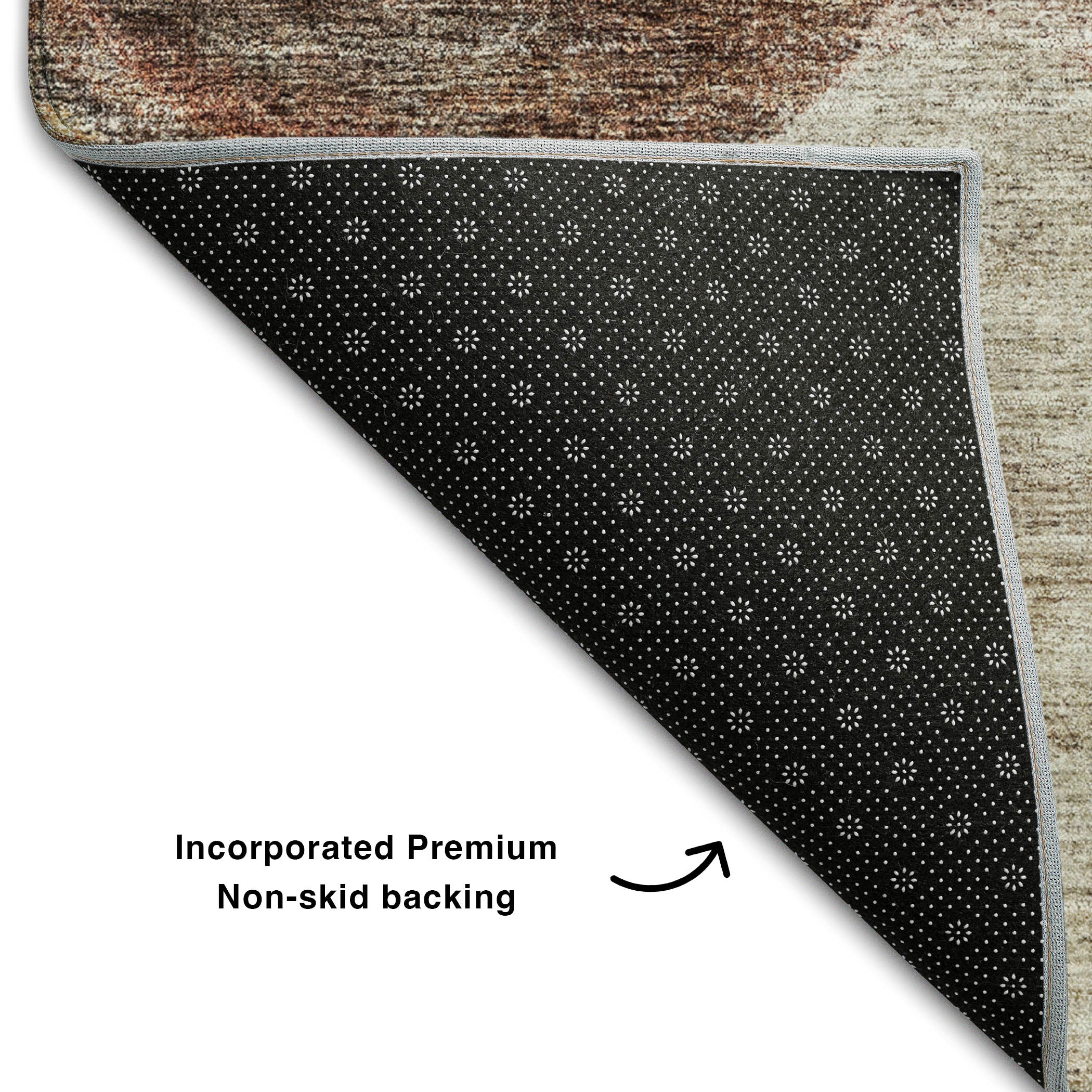 Kyoto Machine Washable Transitional Coffee Brown Rug 1'8" x 2'6" #shape_Rectangle