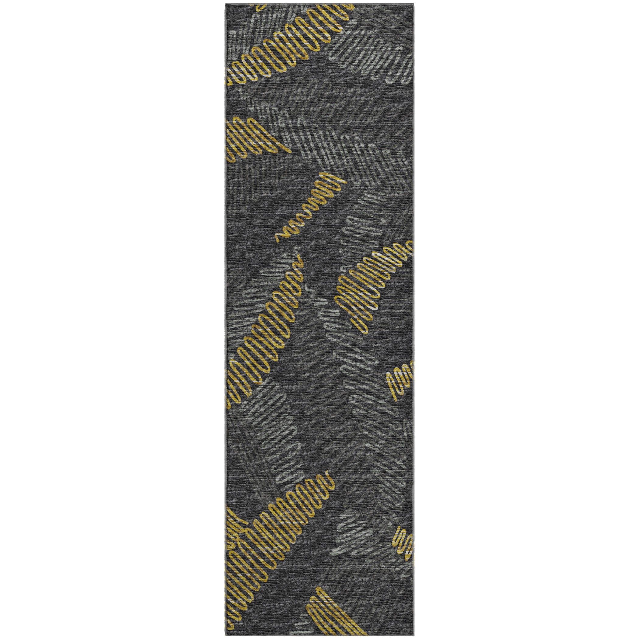 Sintra Machine Washable Transitional Gray Rug 2'3" x 7'6" #shape_Runner