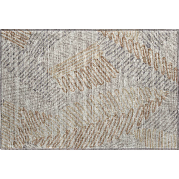 Sintra Machine Washable Transitional Mocha Neutral Rug 1'8" x 2'6"