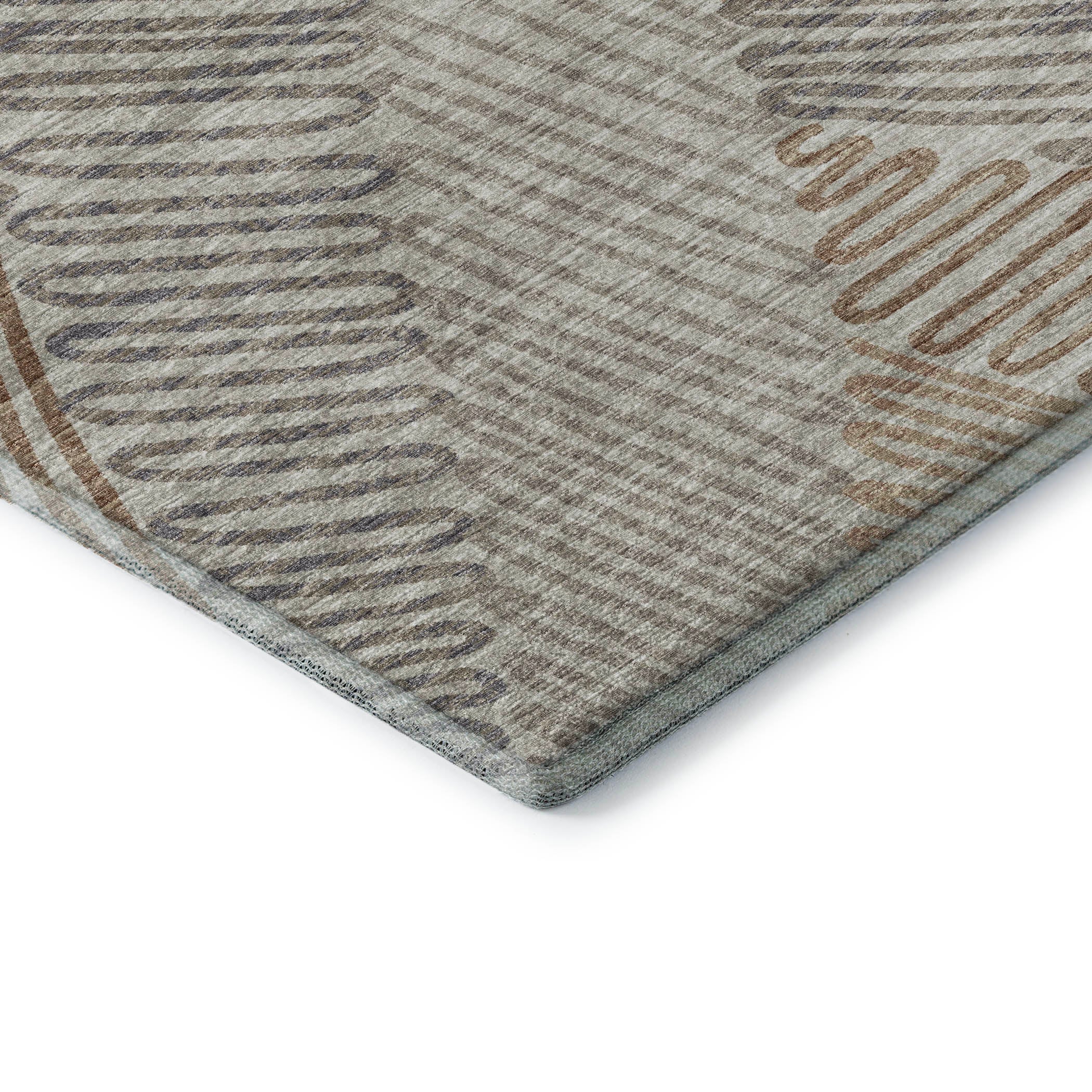 Sintra Machine Washable Transitional Mocha Neutral Rug 1'8" x 2'6" #shape_Rectangle