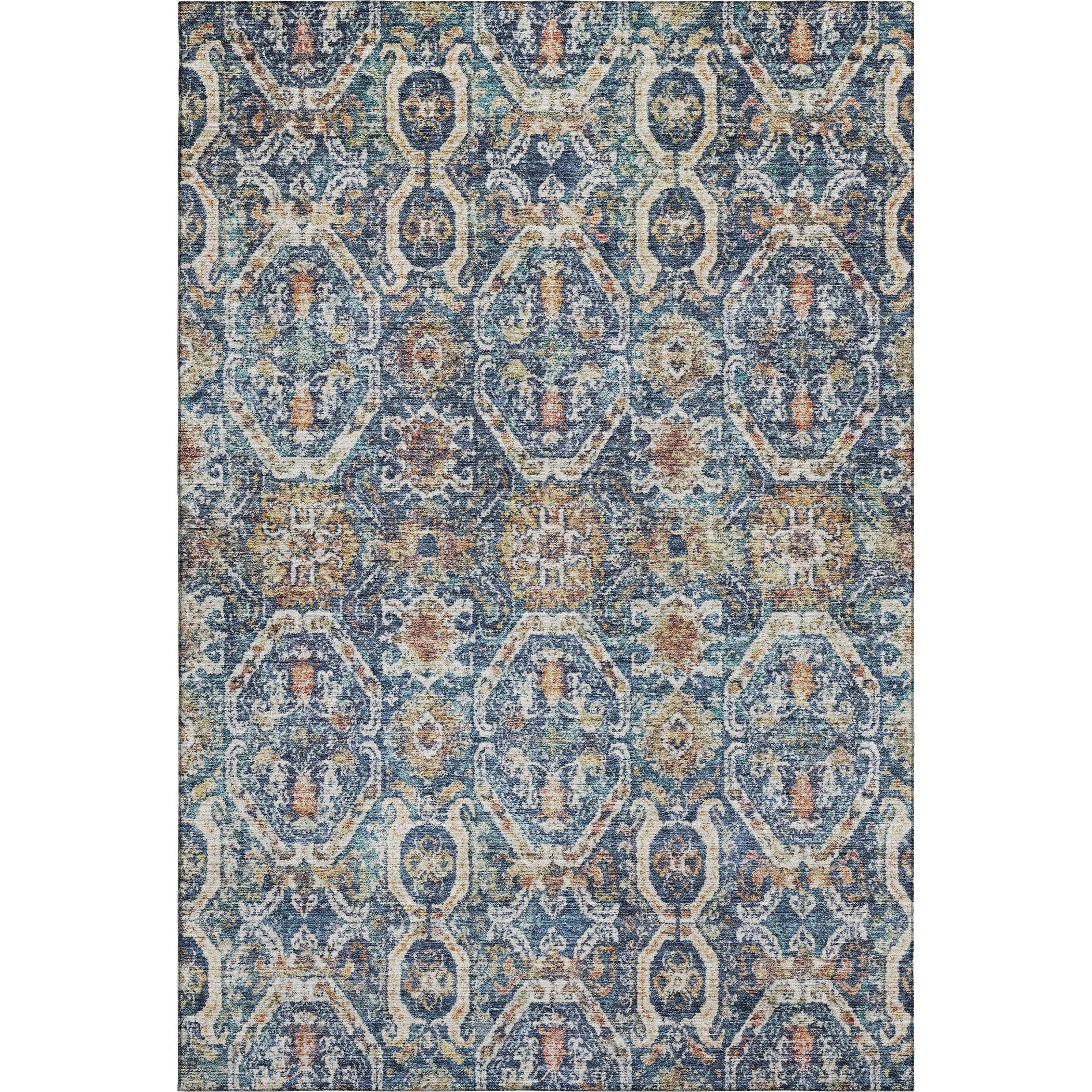 Cairo Machine Washable Transitional Denim Blue Rug 2'6" x 3'10" #shape_Rectangle