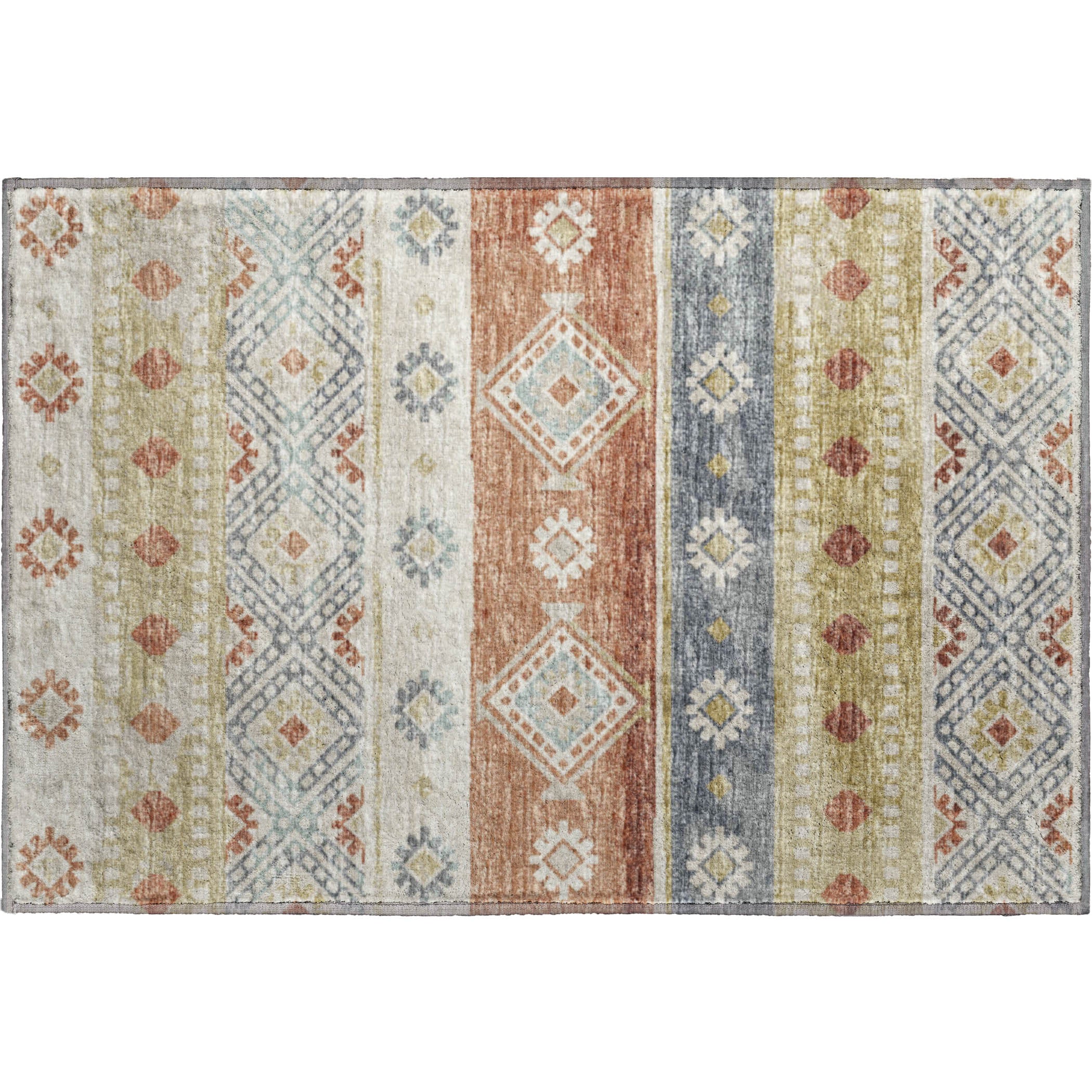 Santorini Machine Washable Transitional Desert Multi Rug 1'8" x 2'6" #shape_Rectangle