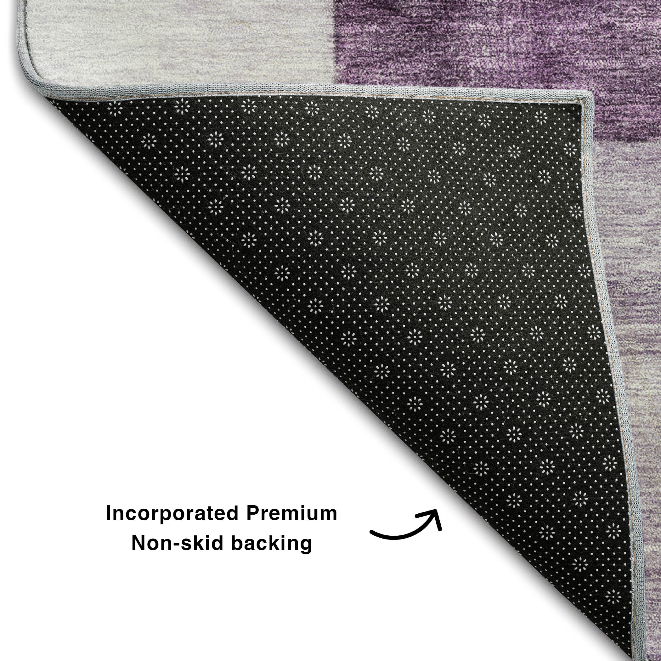 Prague Machine Washable Transitional Eggplant Purple Rug 1'8" x 2'6" #shape_Rectangle