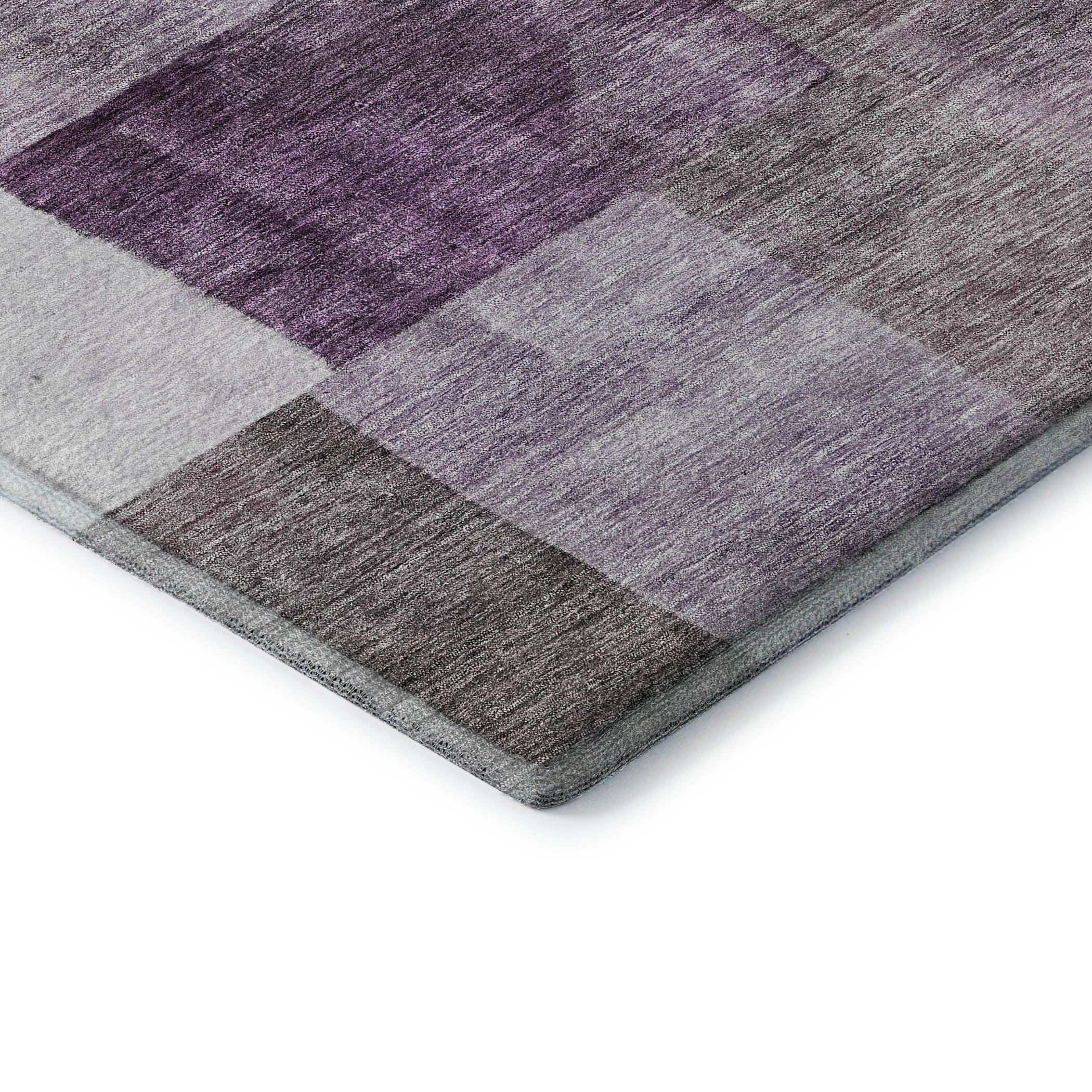 Prague Machine Washable Transitional Eggplant Purple Rug 1'8" x 2'6" #shape_Rectangle