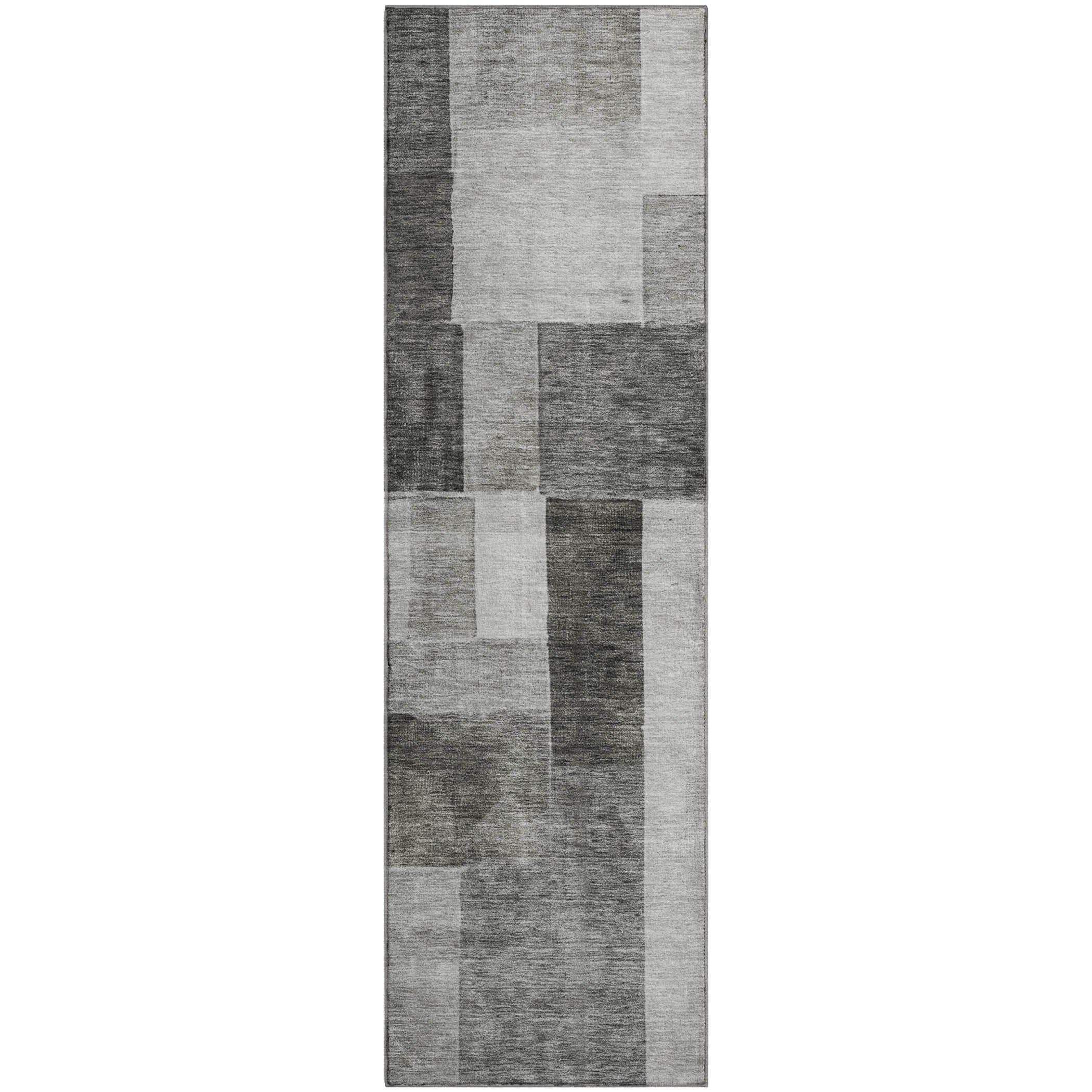 Prague Machine Washable Transitional Pewter Gray Rug 2'3" x 7'6" #shape_Runner