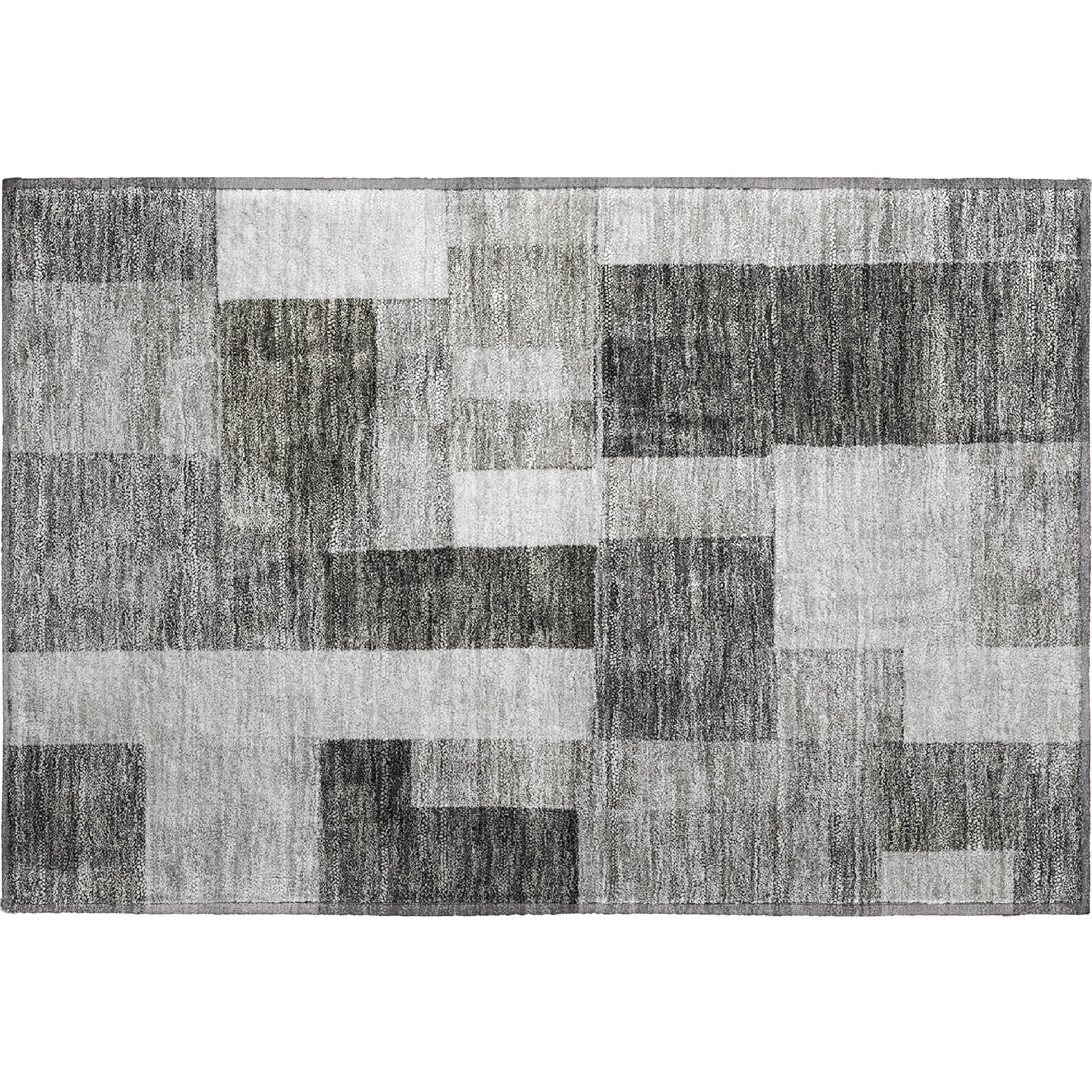 Prague Machine Washable Transitional Pewter Gray Rug 1'8" x 2'6" #shape_Rectangle