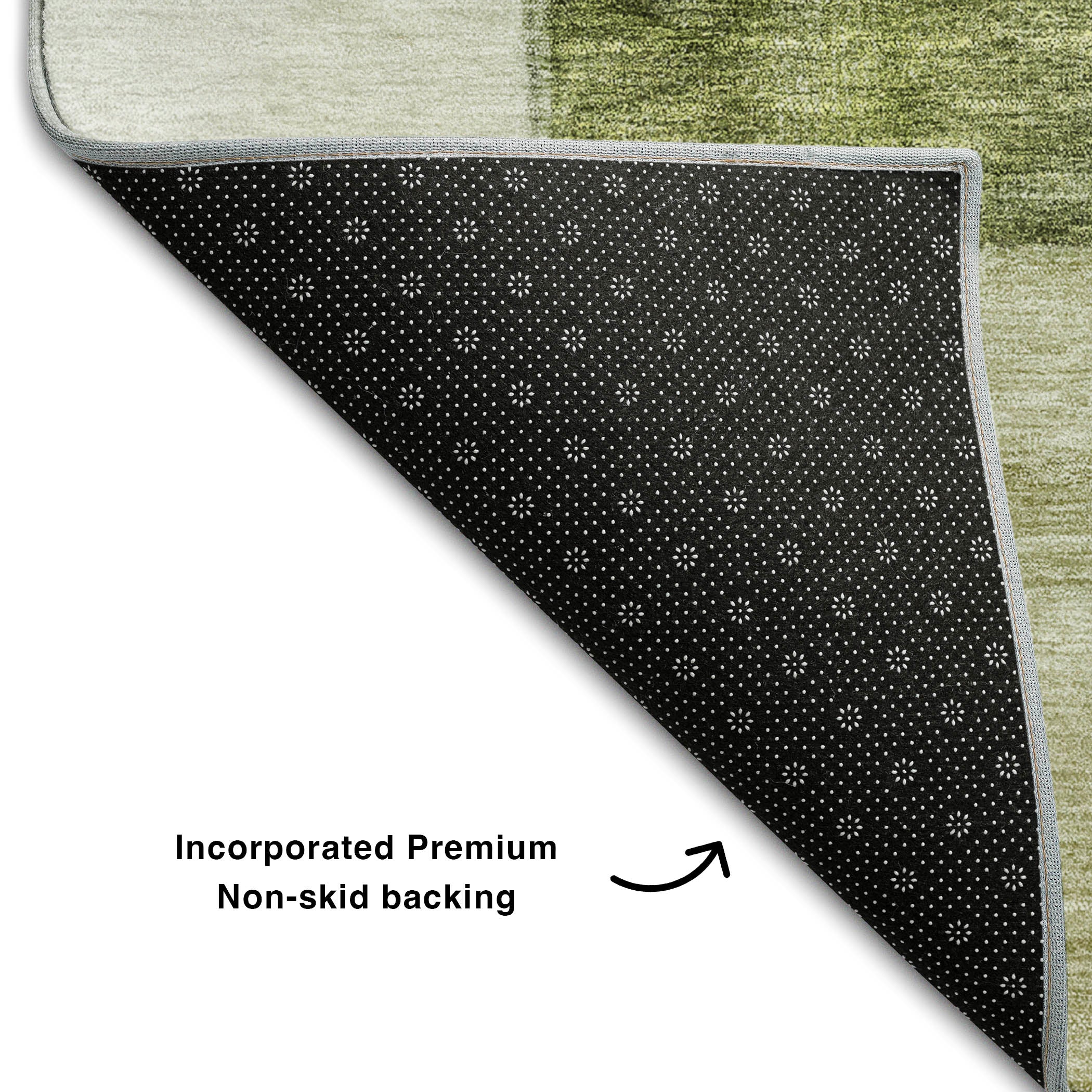 Prague Machine Washable Transitional Sage Green Rug 1'8" x 2'6" #shape_Rectangle