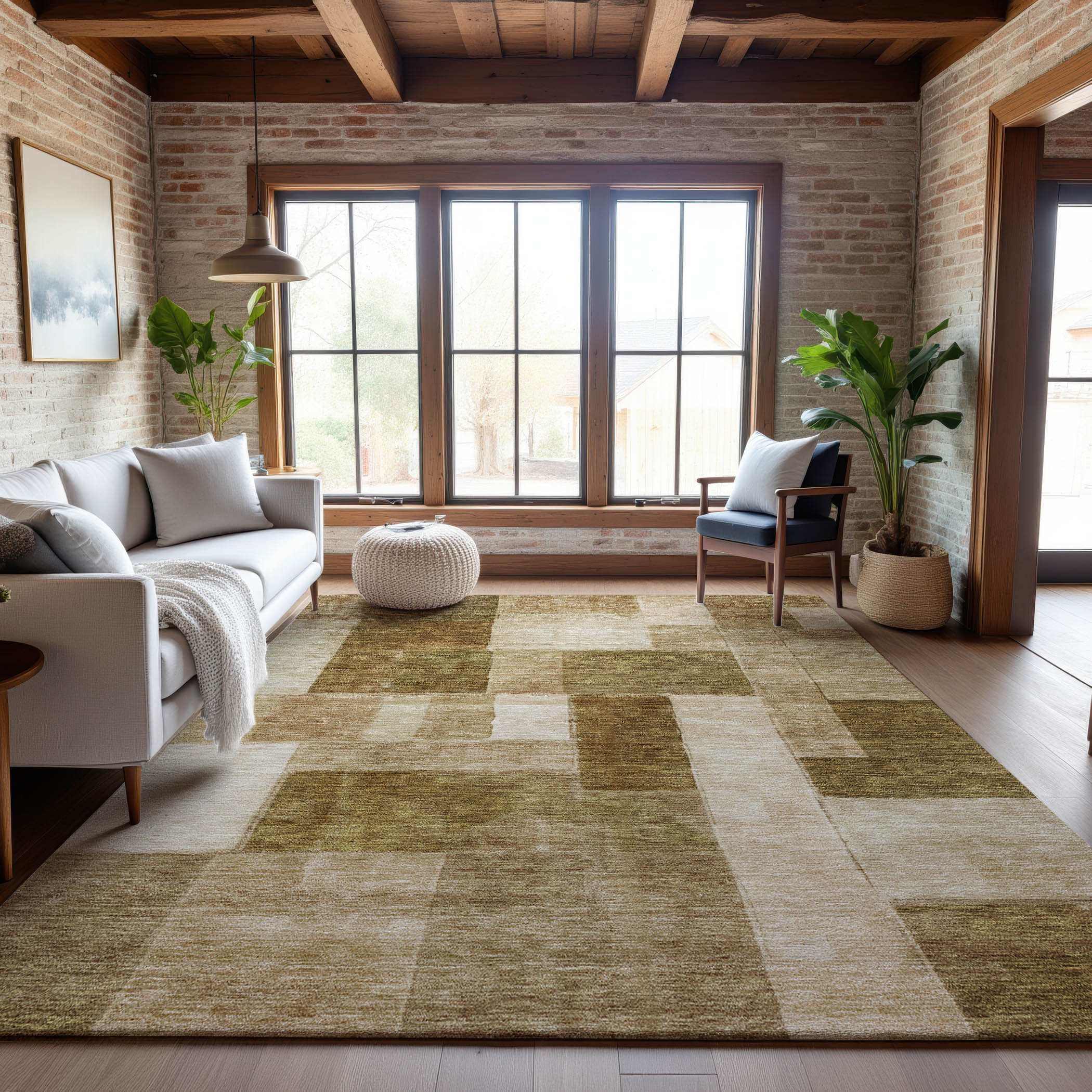 Prague Machine Washable Transitional Terracotta Orange Rug 2'6" x 3'10" #shape_Rectangle