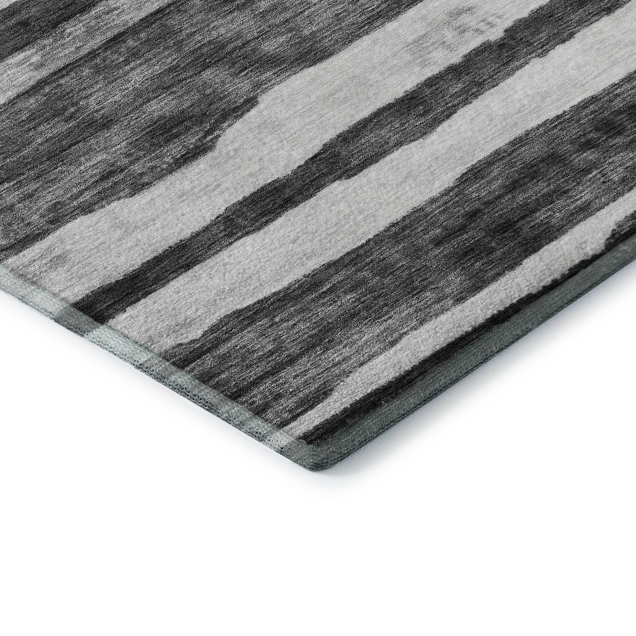 Santorini Machine Washable Transitional Charcoal Gray Rug 1'8" x 2'6" #shape_Rectangle