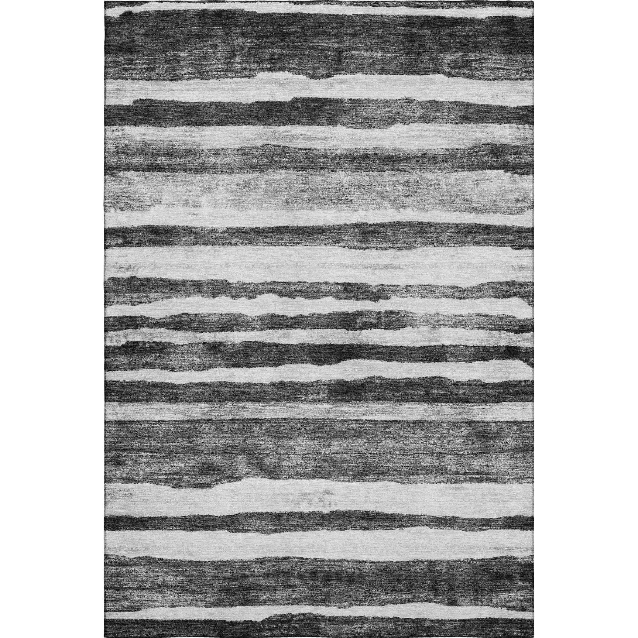 Santorini Machine Washable Transitional Charcoal Gray Rug 2'6" x 3'10" #shape_Rectangle