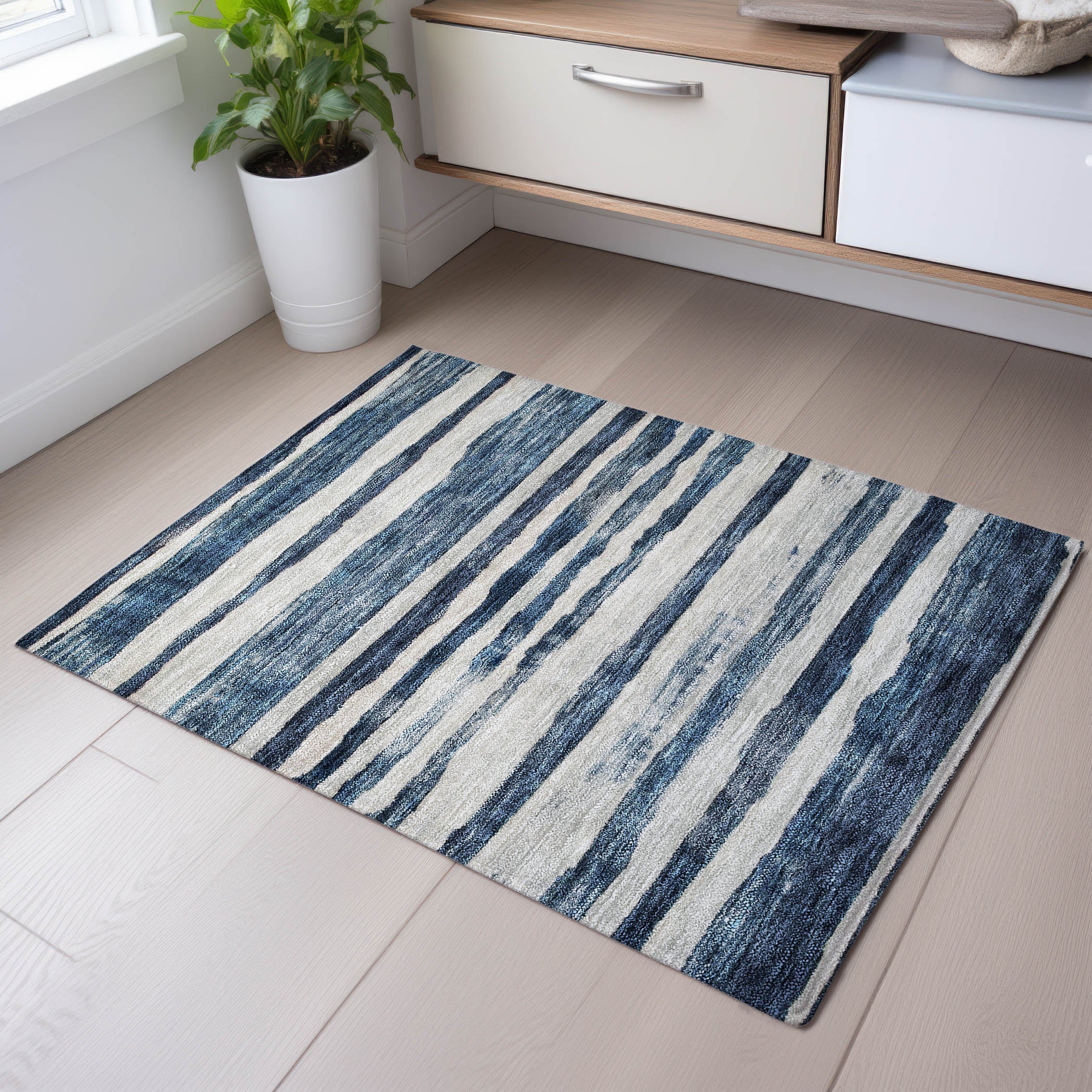 Santorini Machine Washable Transitional Denim Blue Rug 1'8" x 2'6" #shape_Rectangle