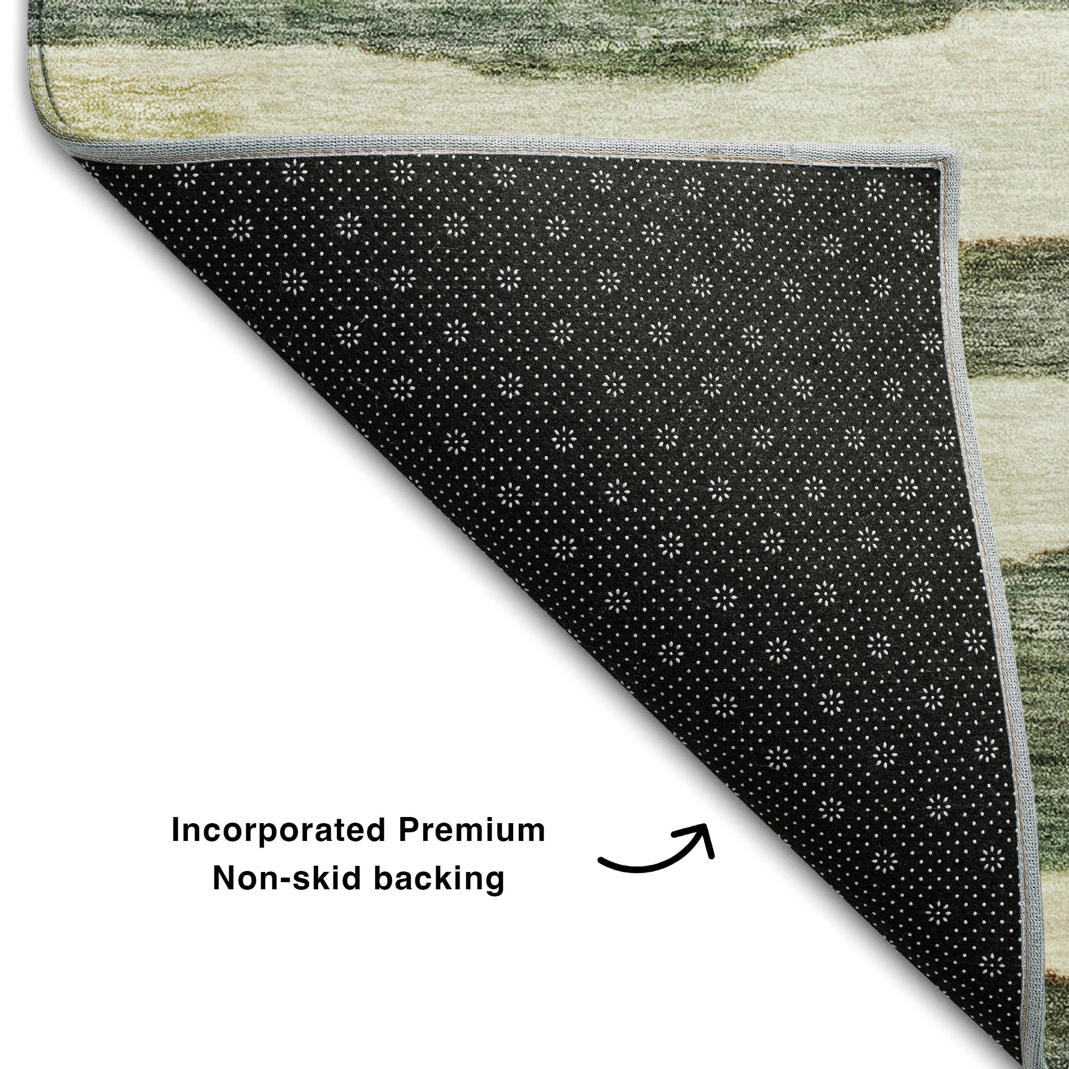 Santorini Machine Washable Transitional Sage Green Rug 1'8" x 2'6" #shape_Rectangle