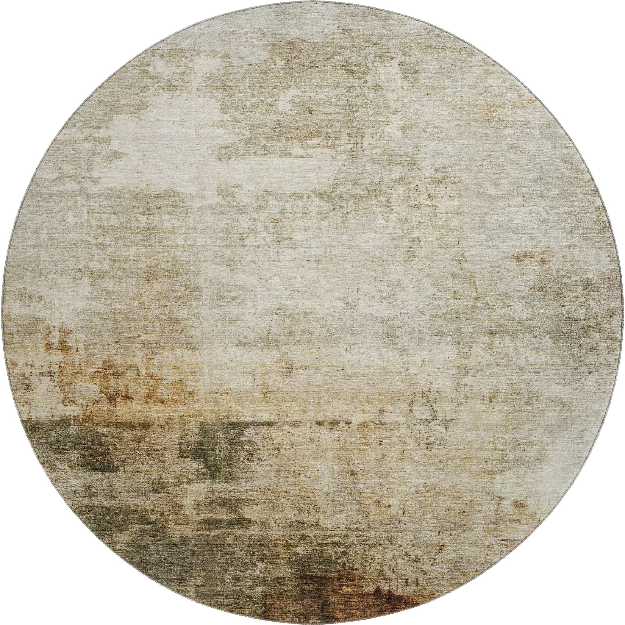 Lucerne Machine Washable Transitional Linen Ivory Rug 8' x 8' #shape_Round