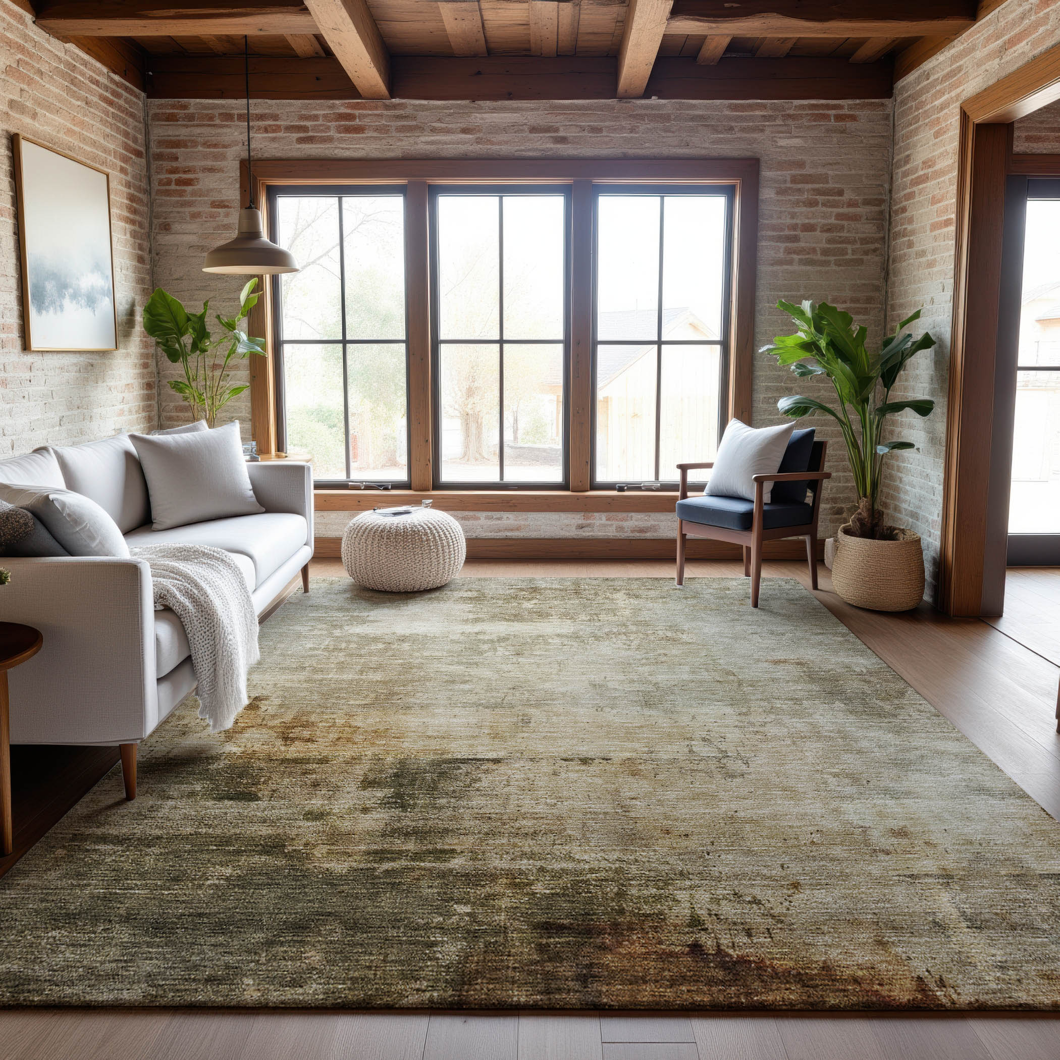 Lucerne Machine Washable Transitional Linen Ivory Rug 2'6" x 3'10" #shape_Rectangle